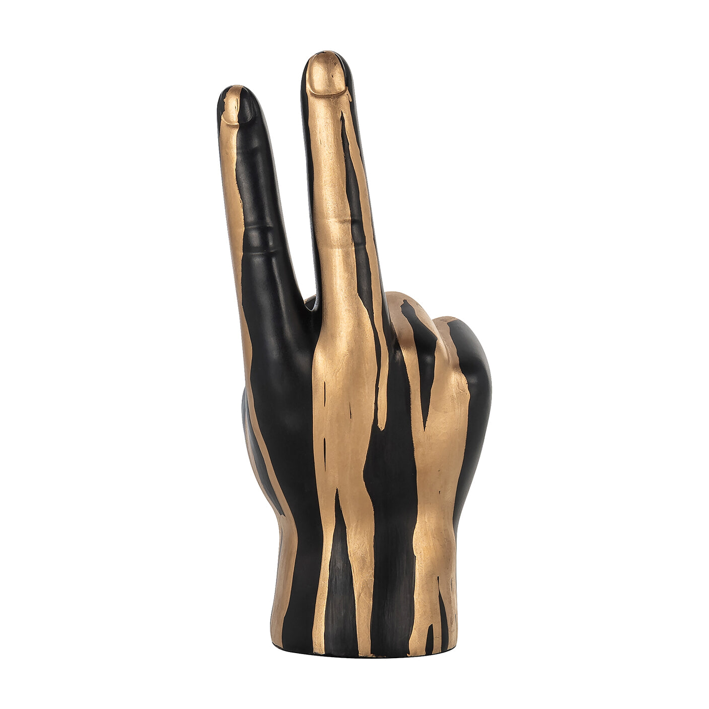 Richmond Decoratie 'Hand' Peace, kleur Zwart/Goud