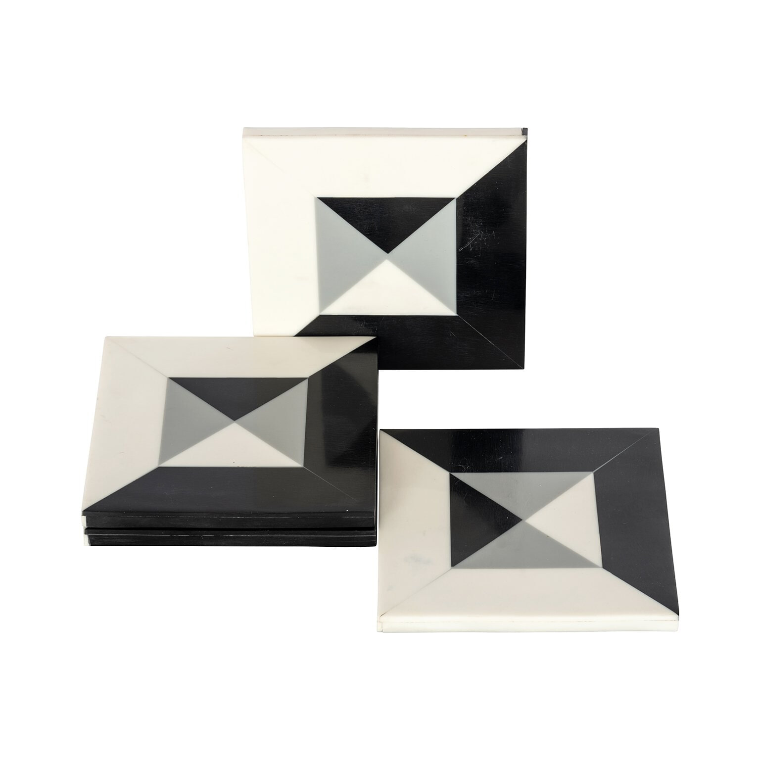 Richmond Onderzetter Louel Resin, Set van 4 stuks - Zwart