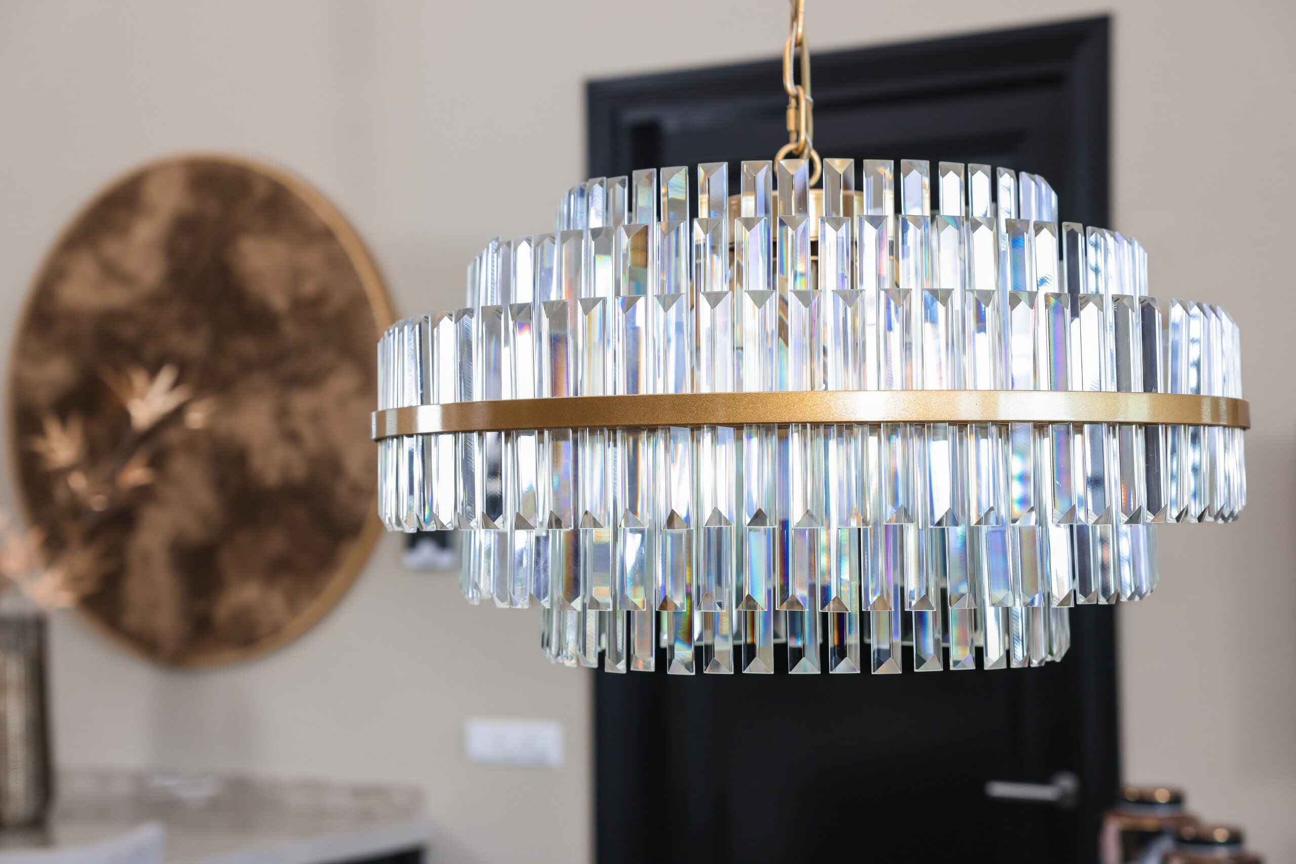 Richmond Hanglamp 'Desire' Crystal, 80cm, kleur Brushed Gold