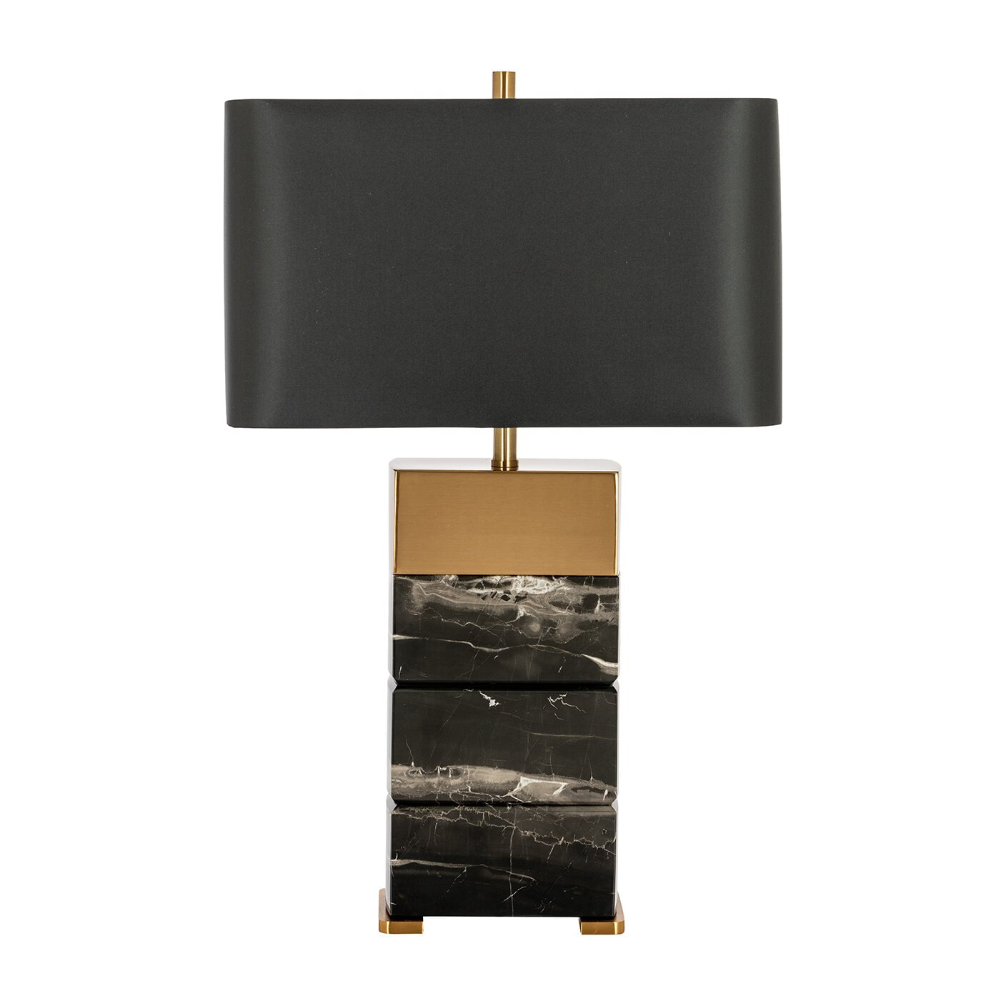 Richmond Tafellamp Serena Marmer en goud - Zwart