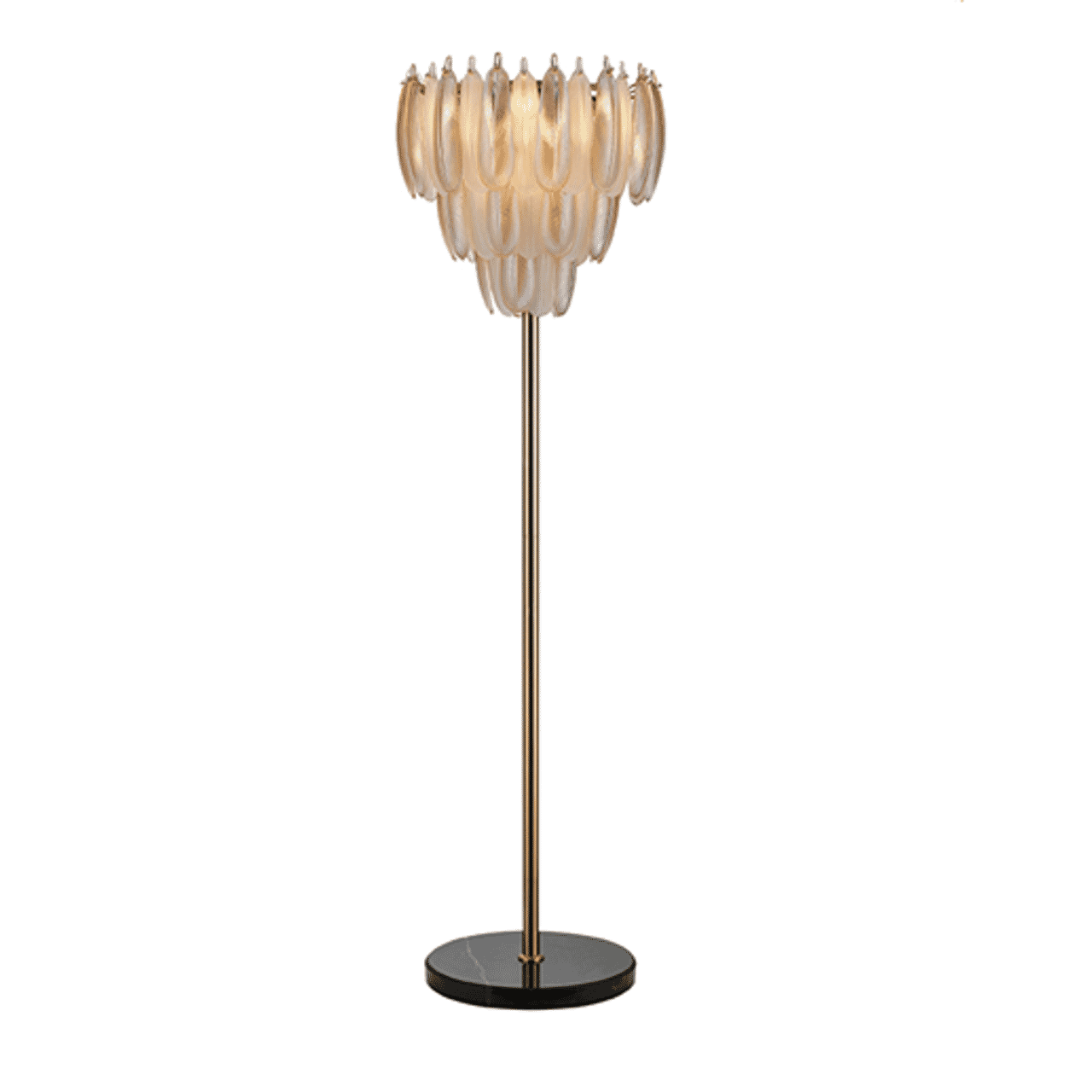 Richmond Vloerlamp 'Chloe' Glas en Antique Brass, 168cm
