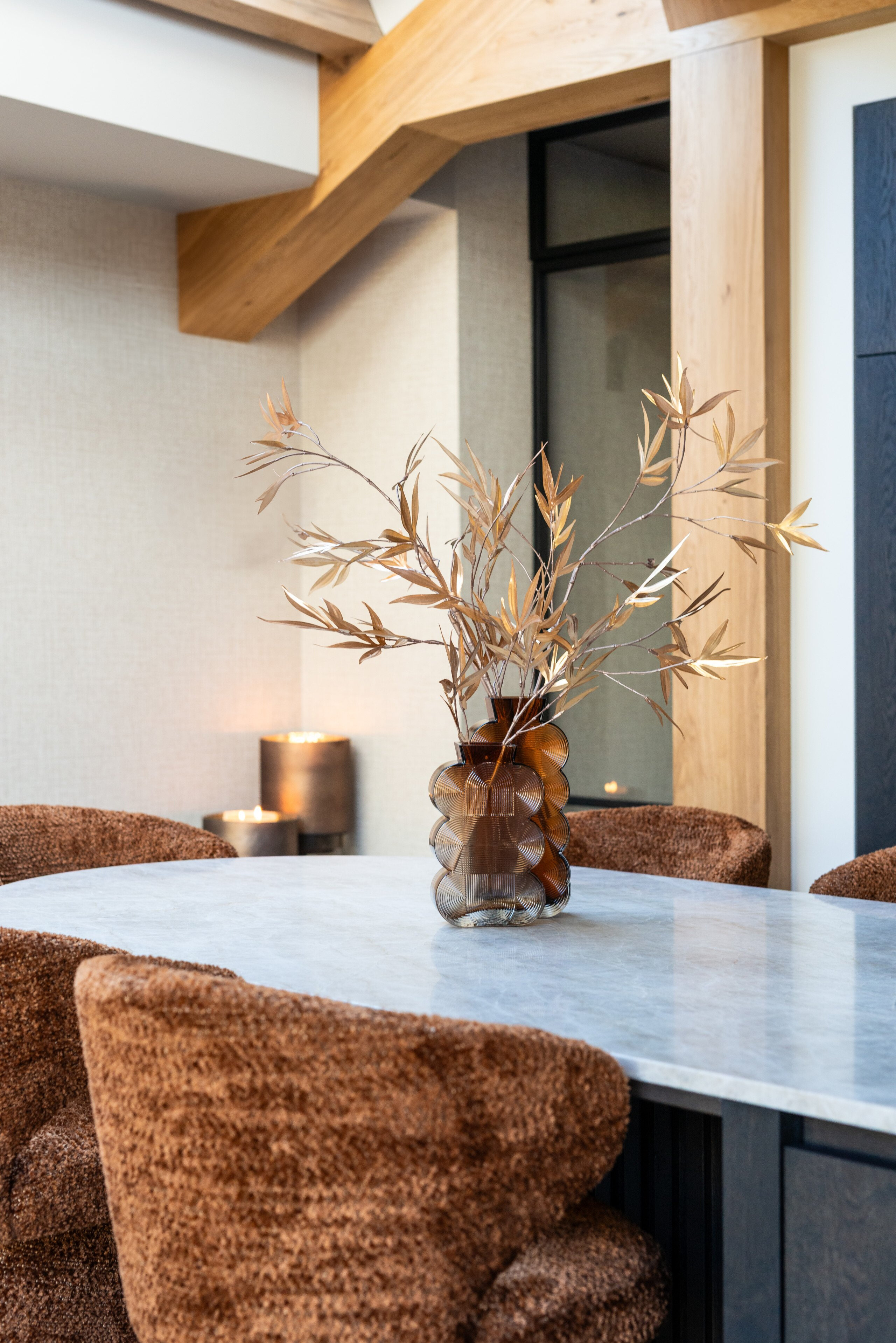 Richmond Barstoel 'Gatsbi' Chenille, kleur Cinnamon (zithoogte 75cm)