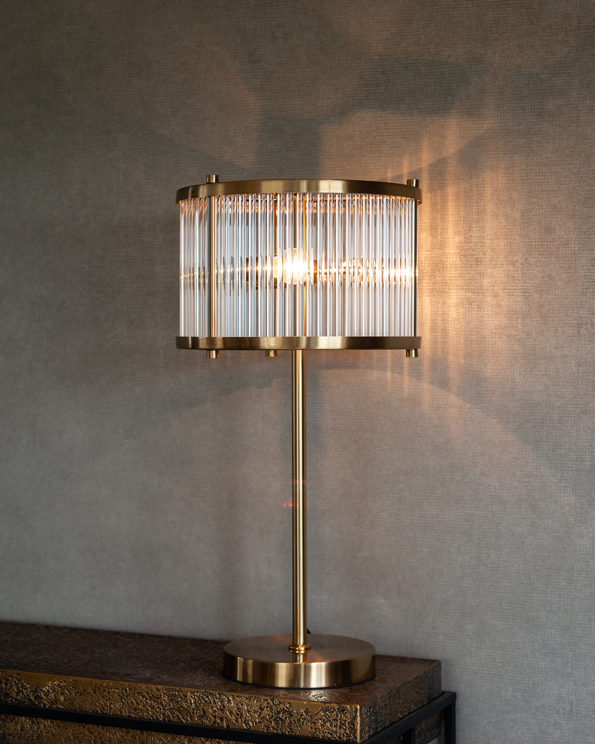 Richmond Tafellamp 'Loiza' 64cm hoog, kleur Brushed Gold