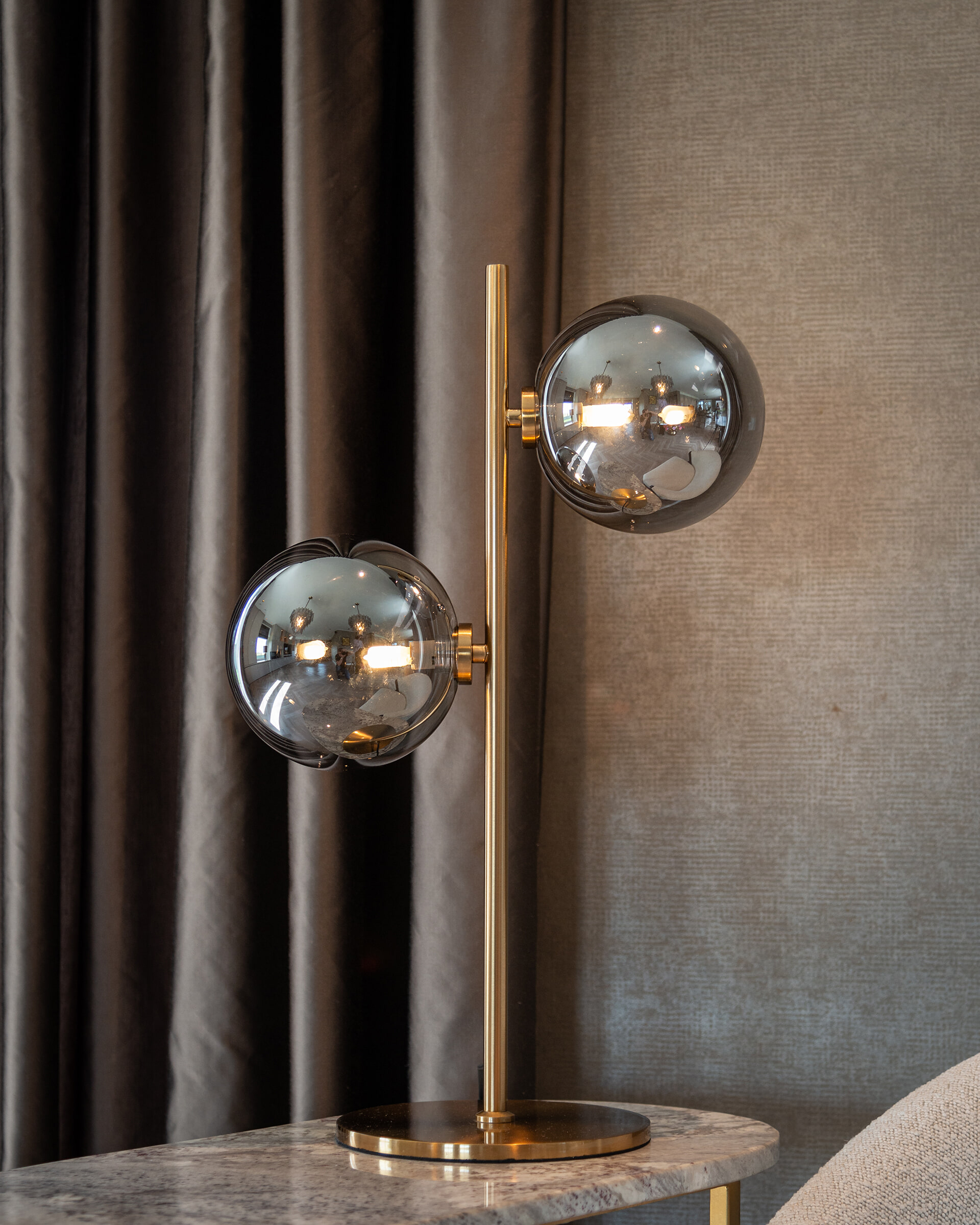 Richmond Tafellamp 'Lise' 2-lamps, kleur Brushed Gold