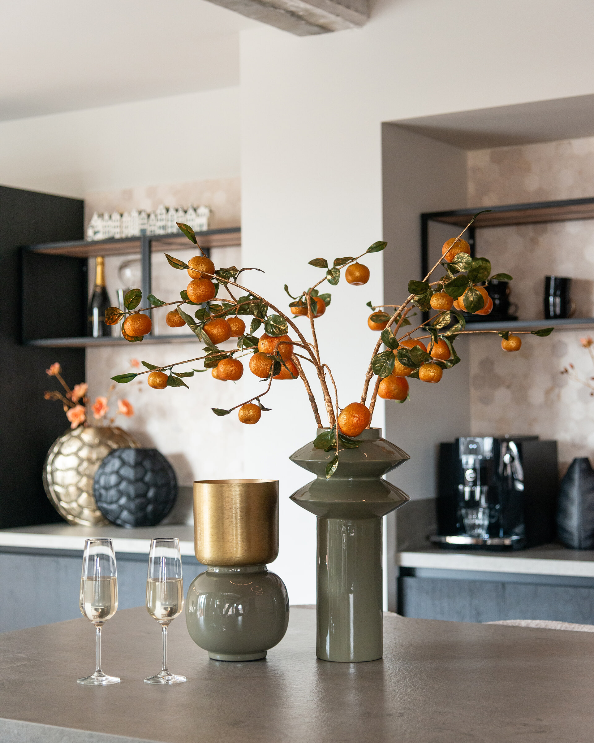 Richmond Vaas 'Flora' 41cm hoog, kleur Groen