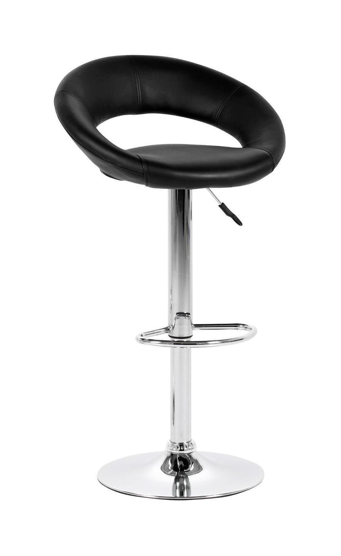 Bendt Barkruk 'Ingolf' PU, kleur Zwart (zithoogte 61-82cm)