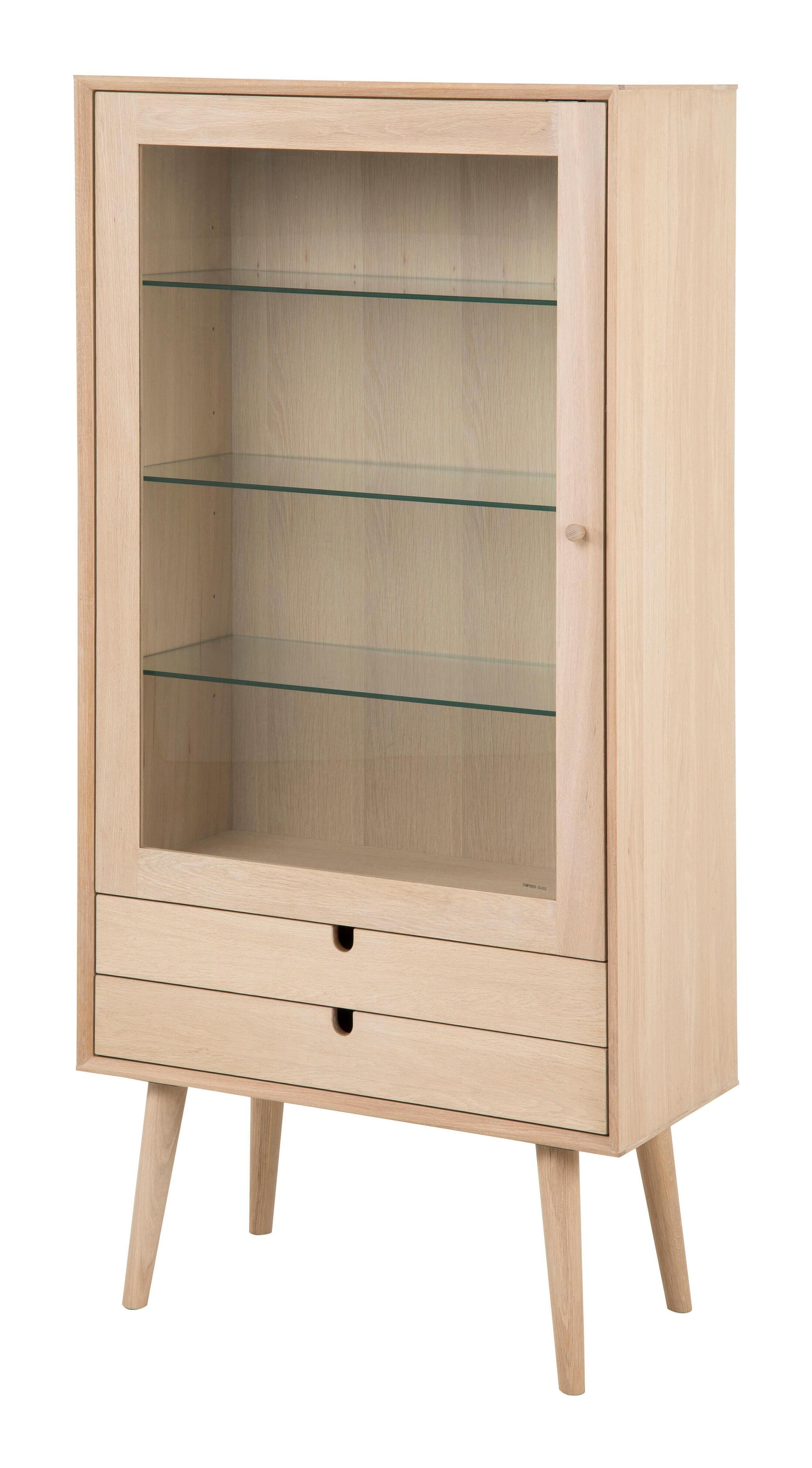 Bendt Vitrinekast 'Mimi' Eiken en glas, 143 x 72cm