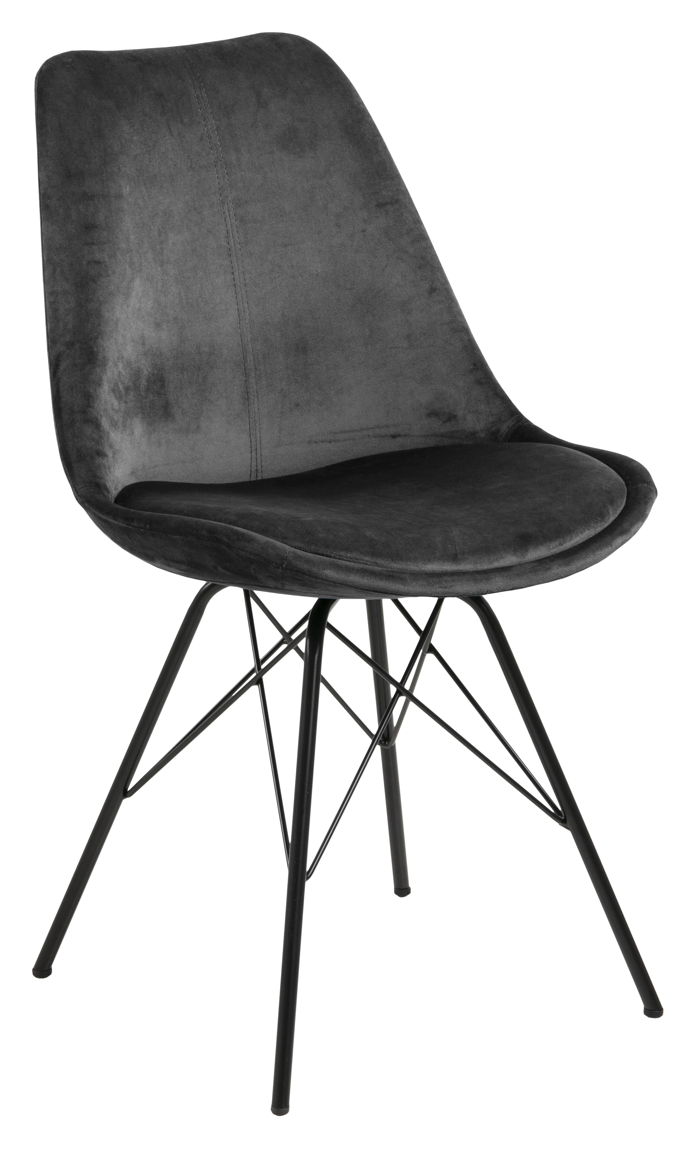 Bendt Eetkamerstoel 'Liva' Velvet, kleur Donkergrijs