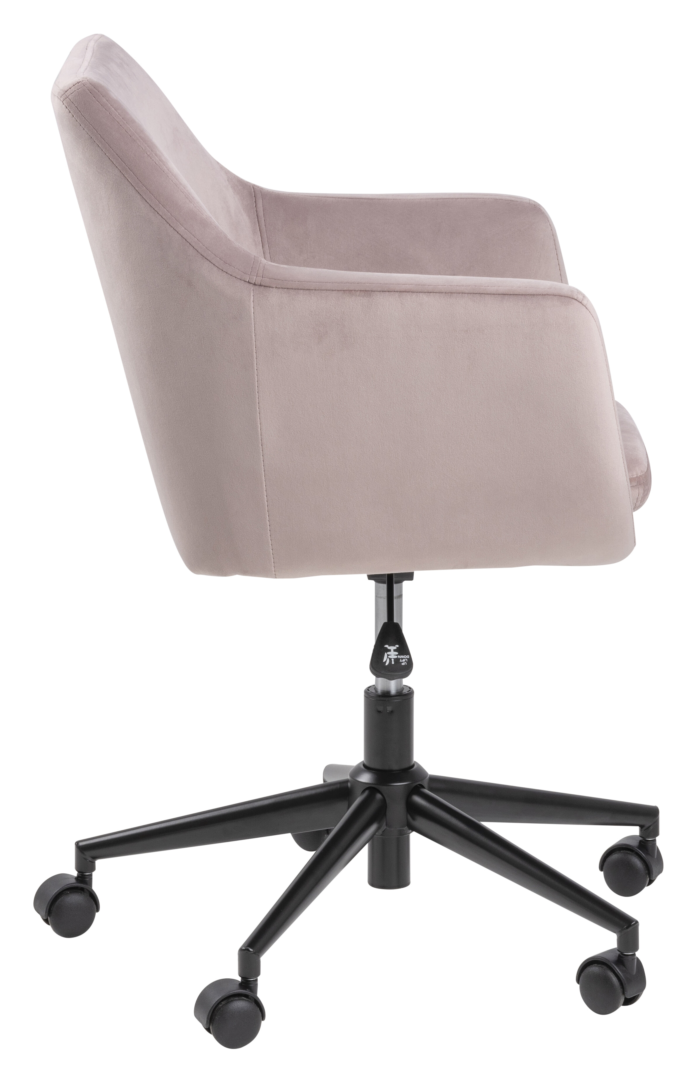 Bendt Bureaustoel 'Rikke' Velvet, kleur Dusty Rose