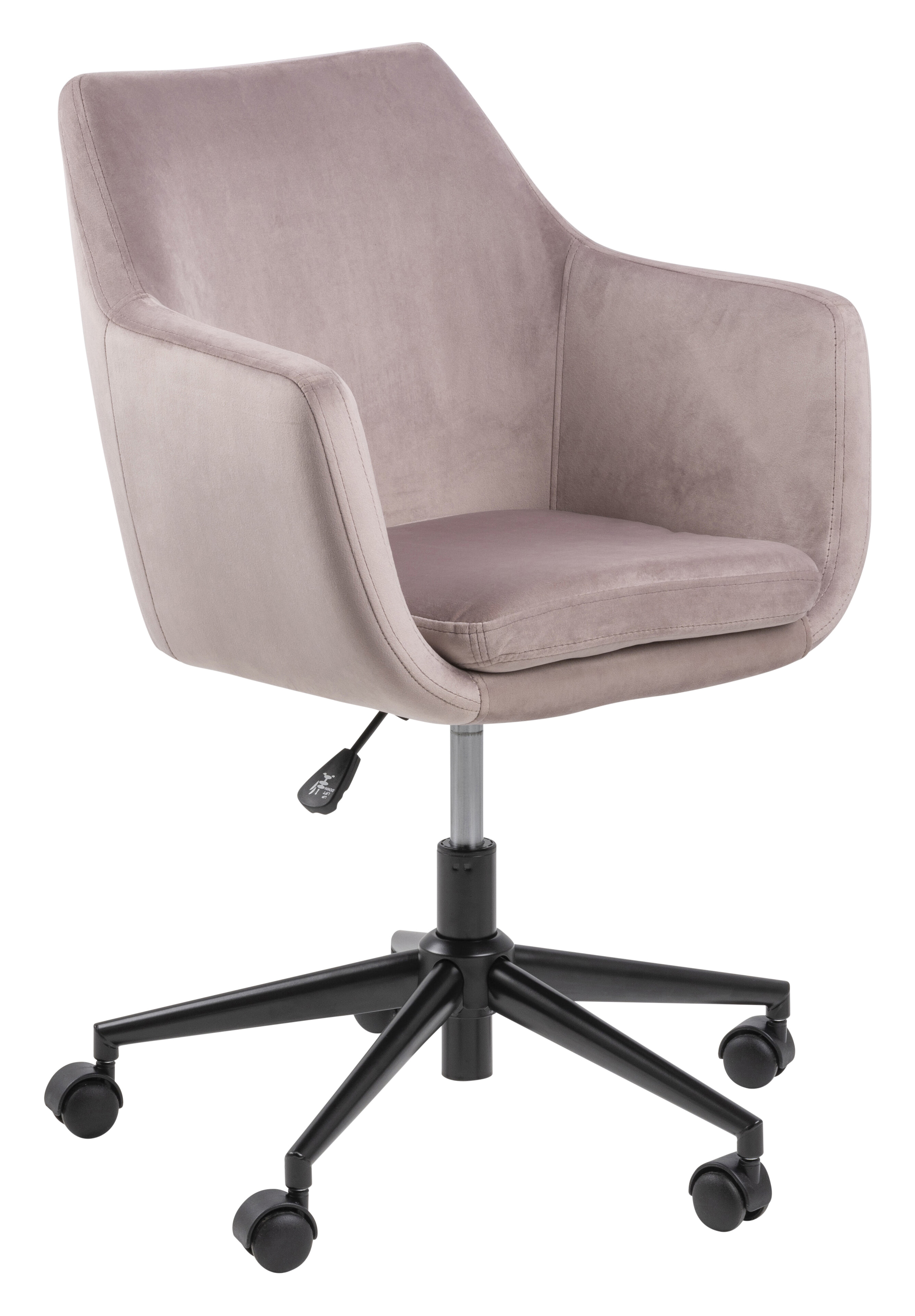 Bendt Bureaustoel 'Rikke' Velvet, kleur Dusty Rose