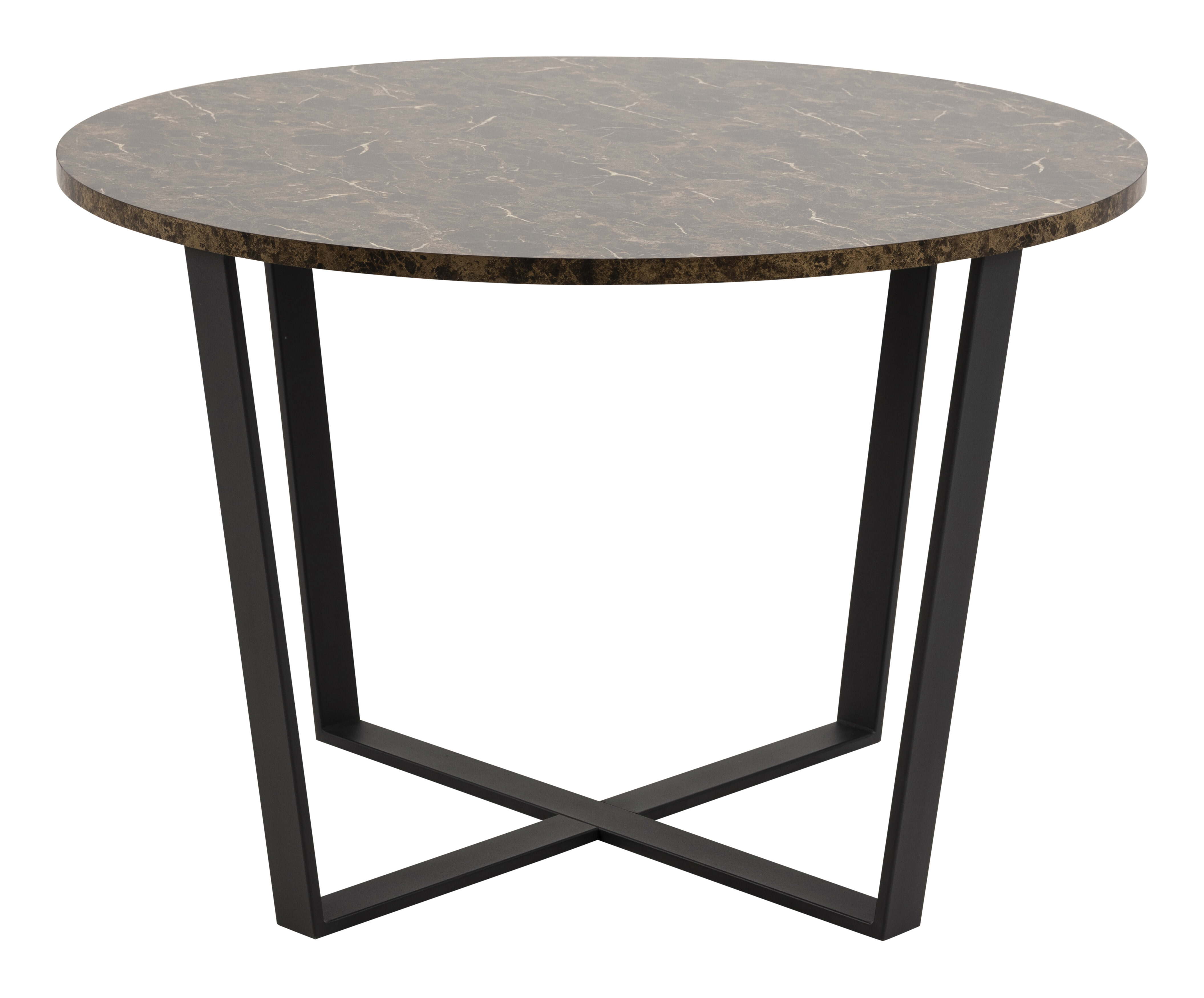 Bendt Ronde Eettafel 'Per' Ø110cm Marmerlook, kleur Bruin