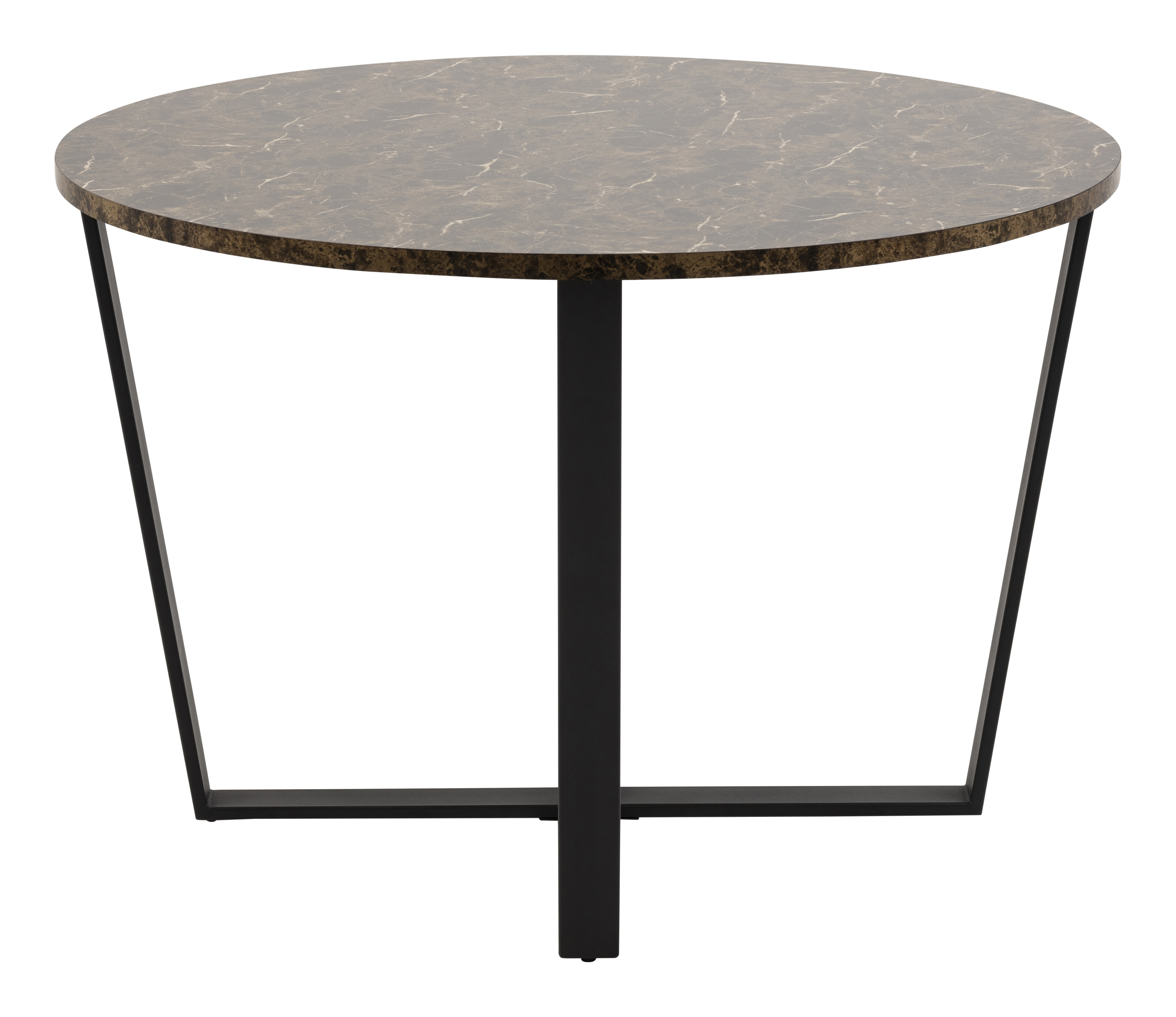 Bendt Ronde Eettafel 'Per' Ø110cm Marmerlook, kleur Bruin