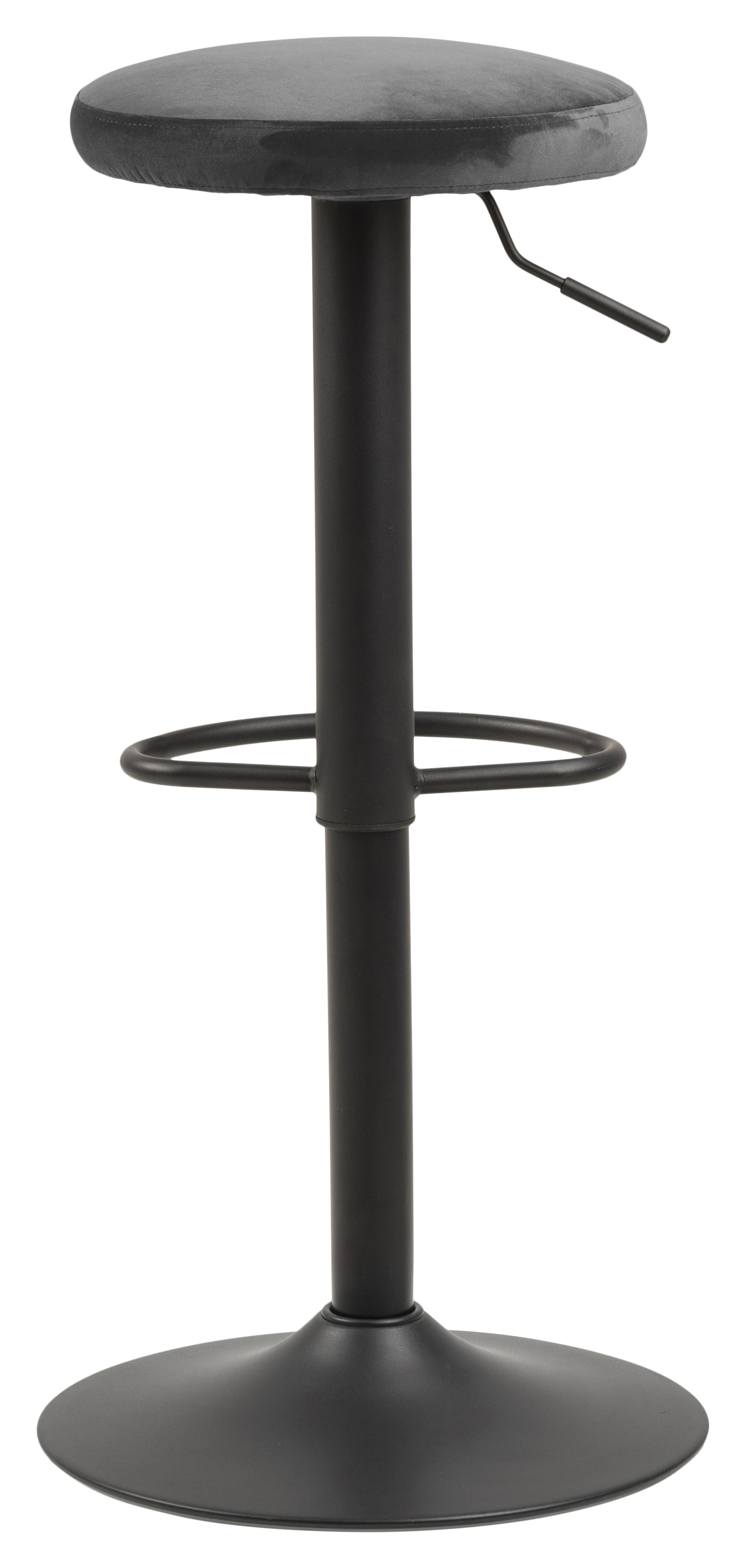 Bendt Barkruk 'Inger' Velvet (zithoogte 62-82cm), kleur Dark Grey