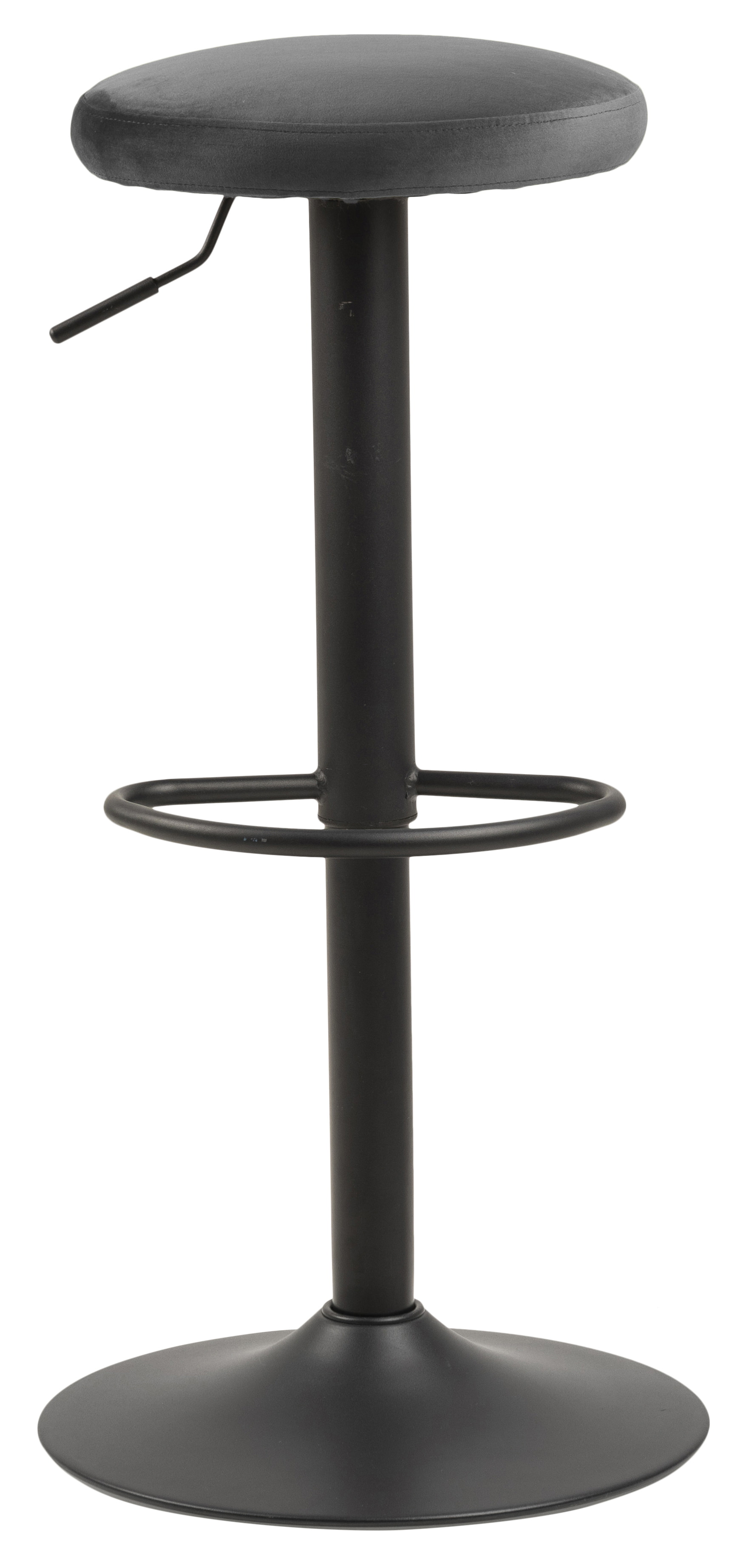 Bendt Barkruk 'Inger' Velvet (zithoogte 62-82cm), kleur Dark Grey