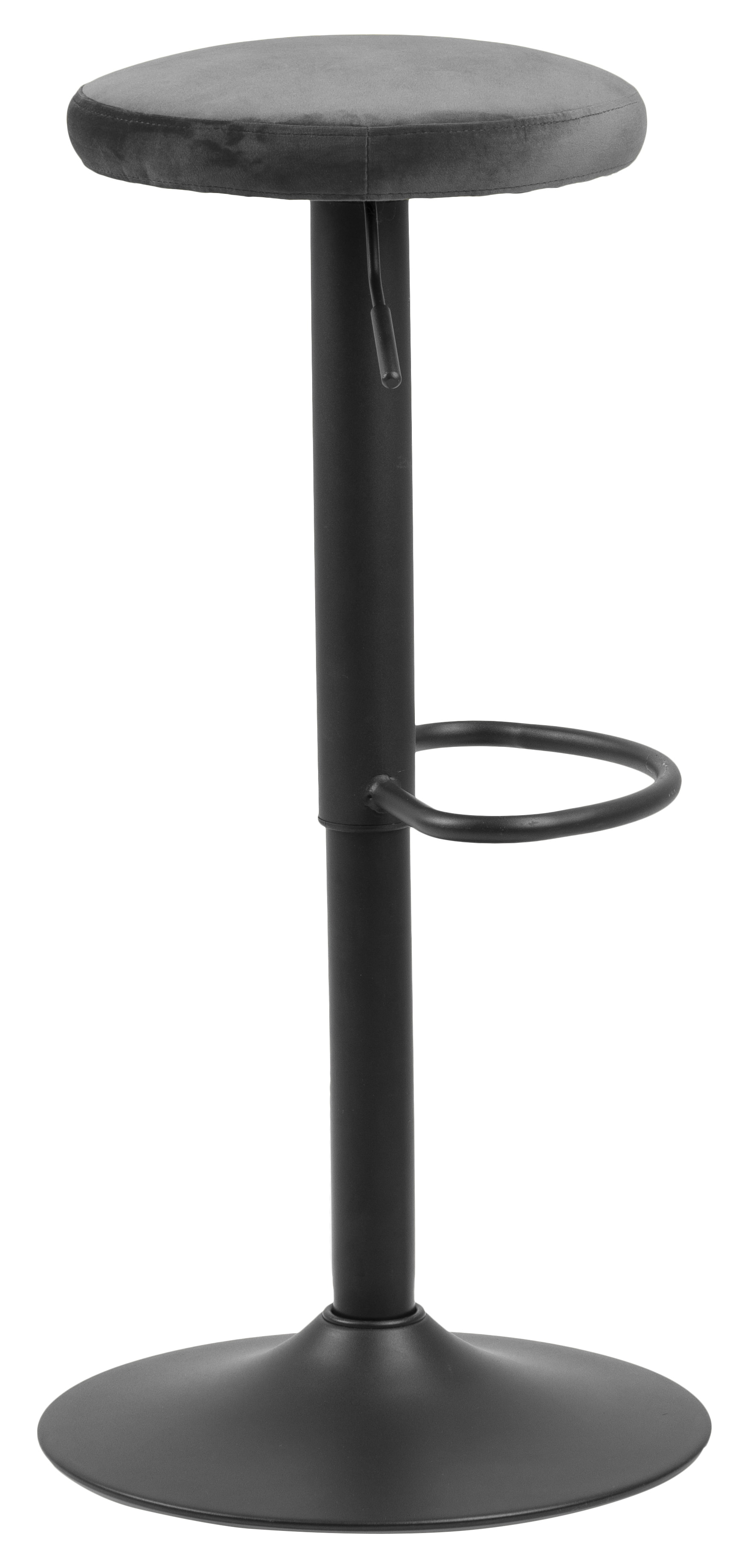 Bendt Barkruk 'Inger' Velvet (zithoogte 62-82cm), kleur Dark Grey