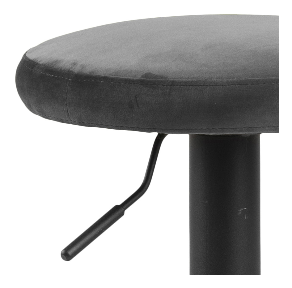Bendt Barkruk 'Inger' Velvet (zithoogte 62-82cm), kleur Dark Grey