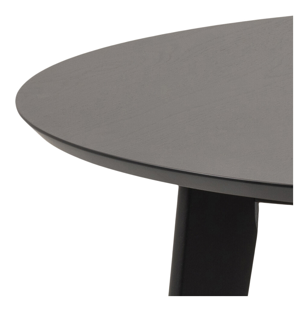 Bendt Ronde Eettafel 'Torkil' 105cm Eikenfineer, kleur Zwart