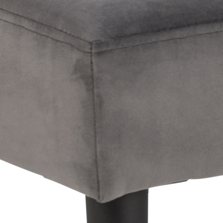 Bendt Halbankje 'Kiara' Velvet, kleur Dark Grey