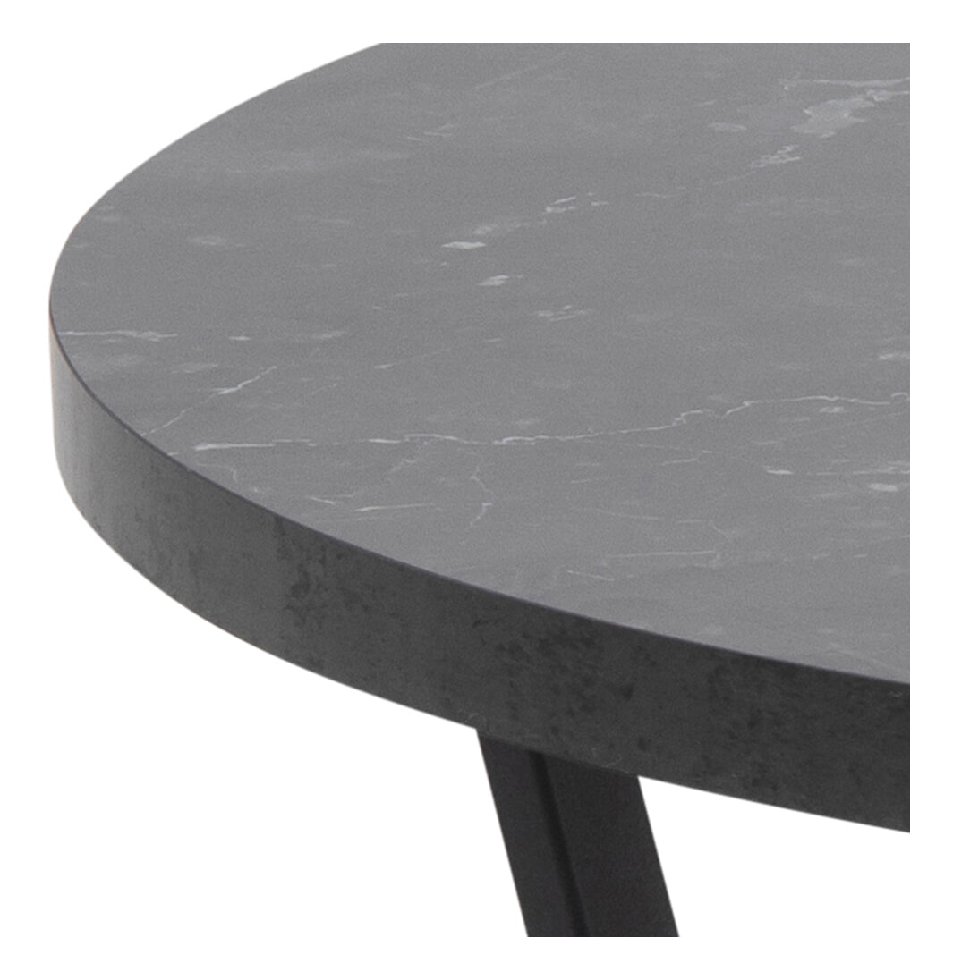 Bendt Ronde Salontafel 'Per' Zwart Marmerlook, Ø77cm