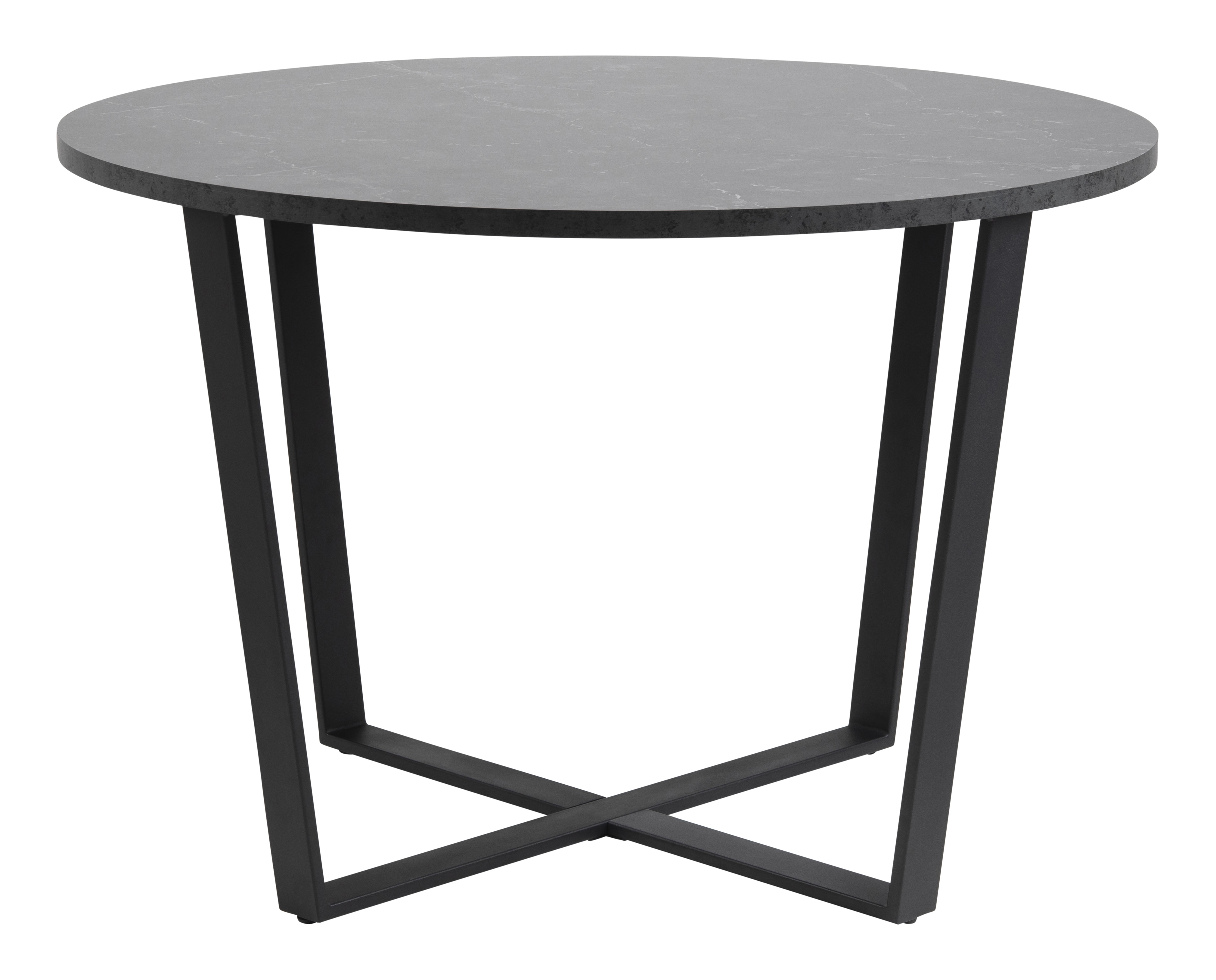Bendt Ronde Eettafel 'Per' Ø110cm Marmerlook, kleur Zwart