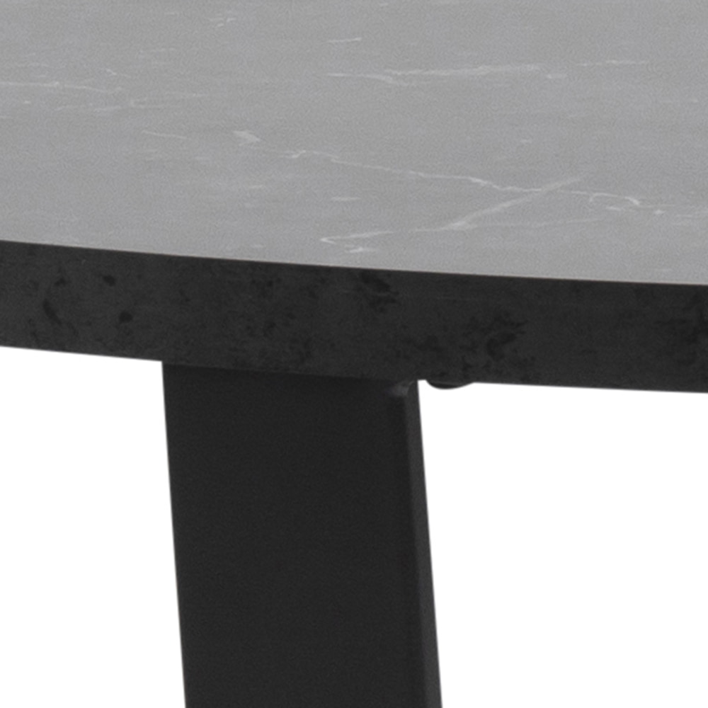 Bendt Ronde Eettafel 'Per' Ø110cm Marmerlook, kleur Zwart