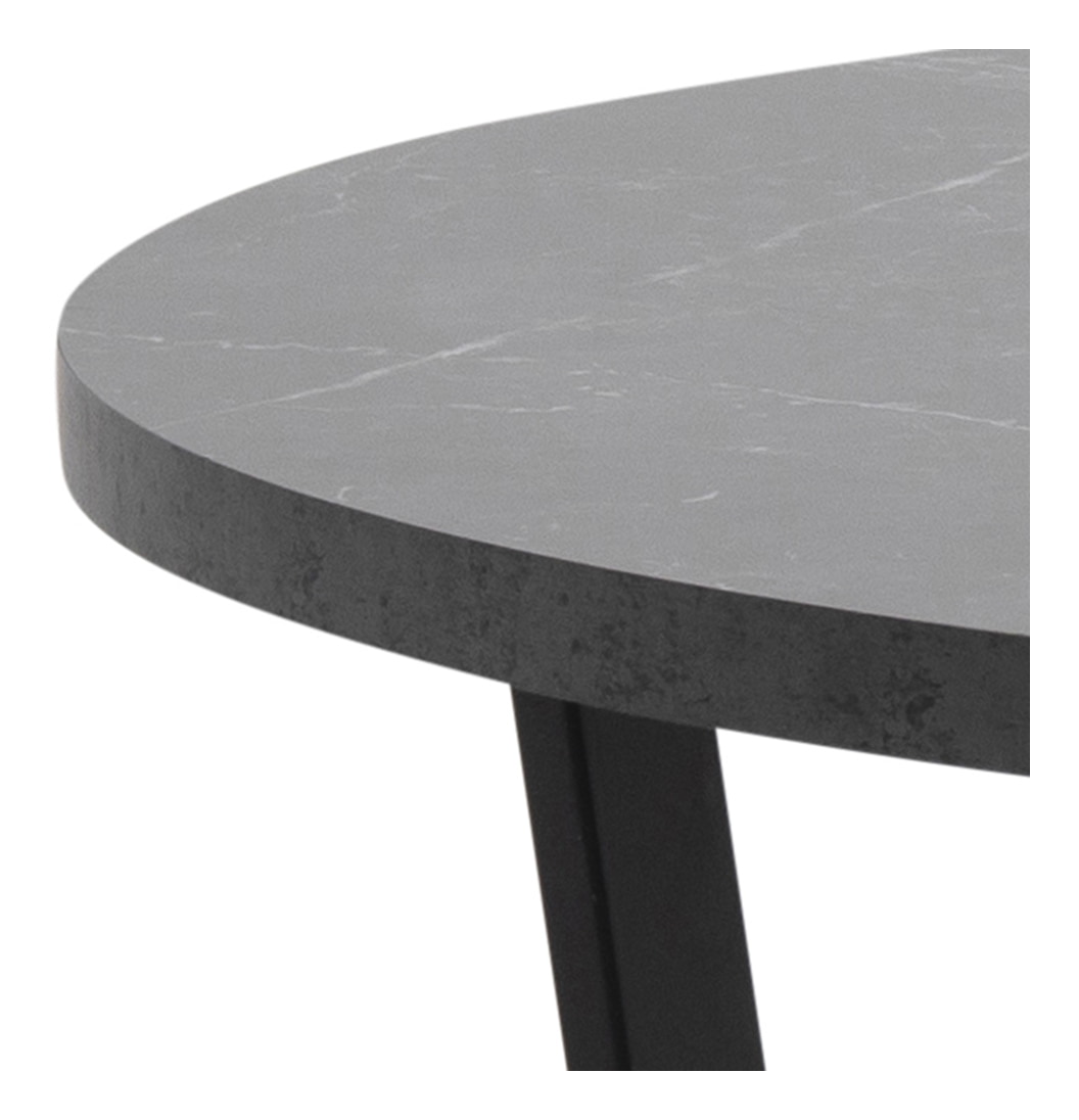 Bendt Ronde Eettafel 'Per' Ø110cm Marmerlook, kleur Zwart