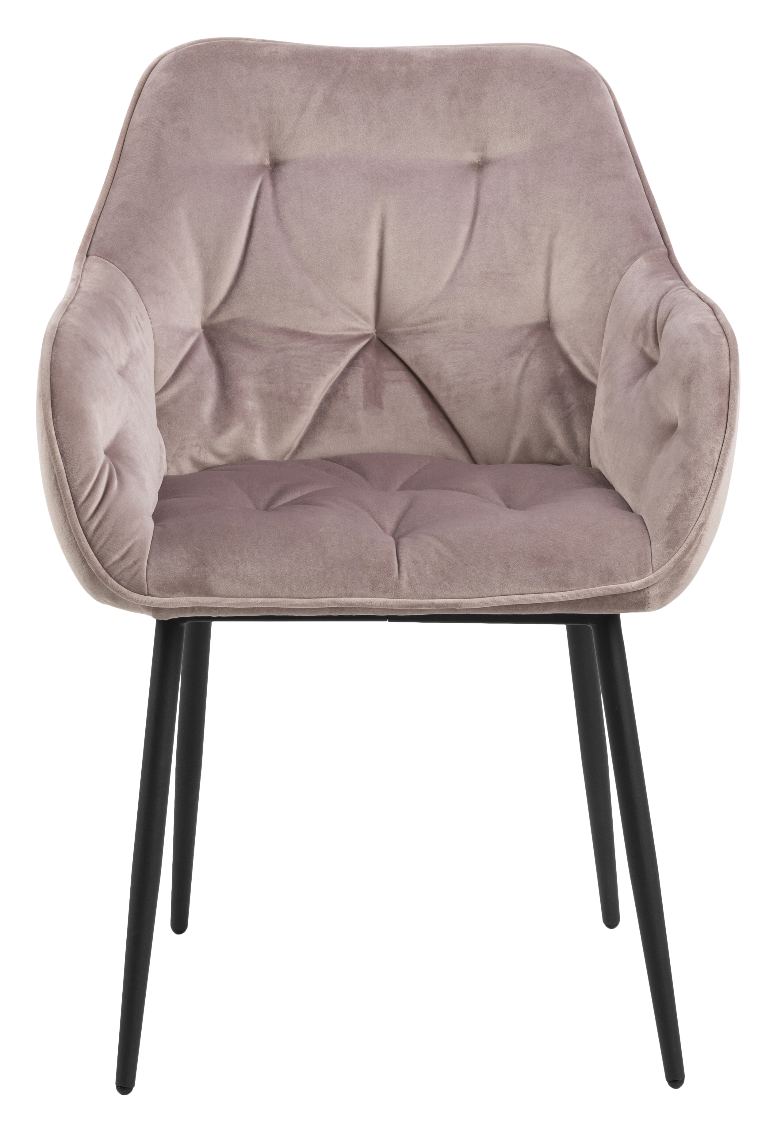 Bendt Eetkamerstoel 'Loren' Velvet, kleur Dusty Rose