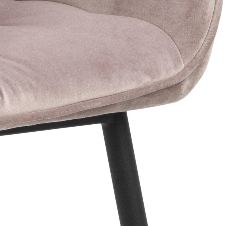 Bendt Eetkamerstoel 'Loren' Velvet, kleur Dusty Rose