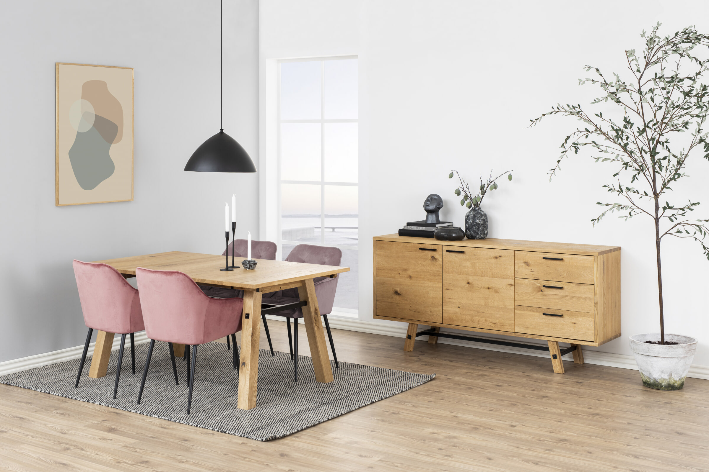 Bendt Eetkamerstoel 'Loren' Velvet, kleur Dusty Rose