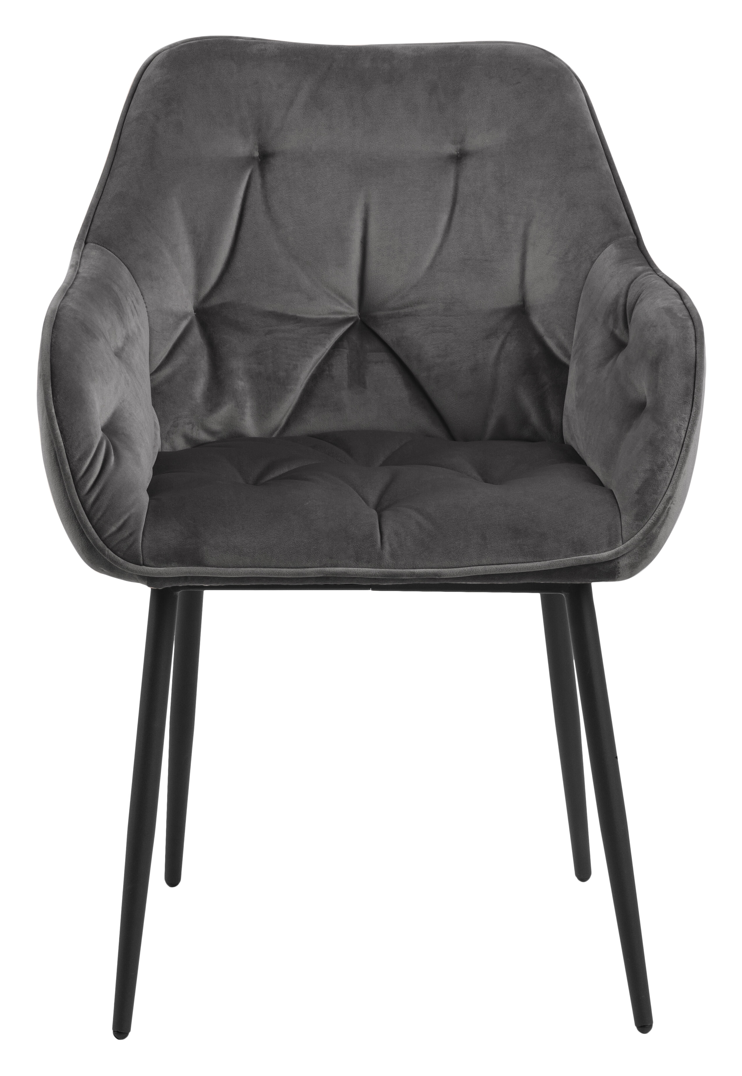 Bendt Eetkamerstoel 'Loren' Velvet, kleur Dark Grey