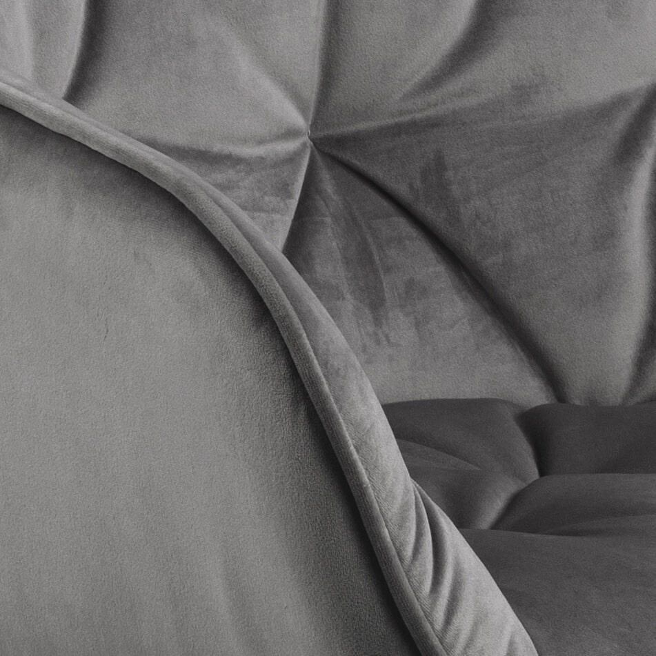 Bendt Eetkamerstoel 'Loren' Velvet, kleur Dark Grey