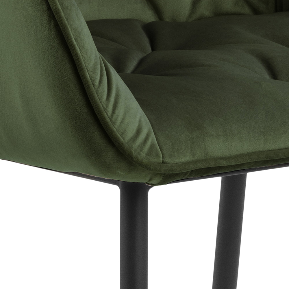 Bendt Eetkamerstoel 'Loren' Velvet, kleur Forest Green