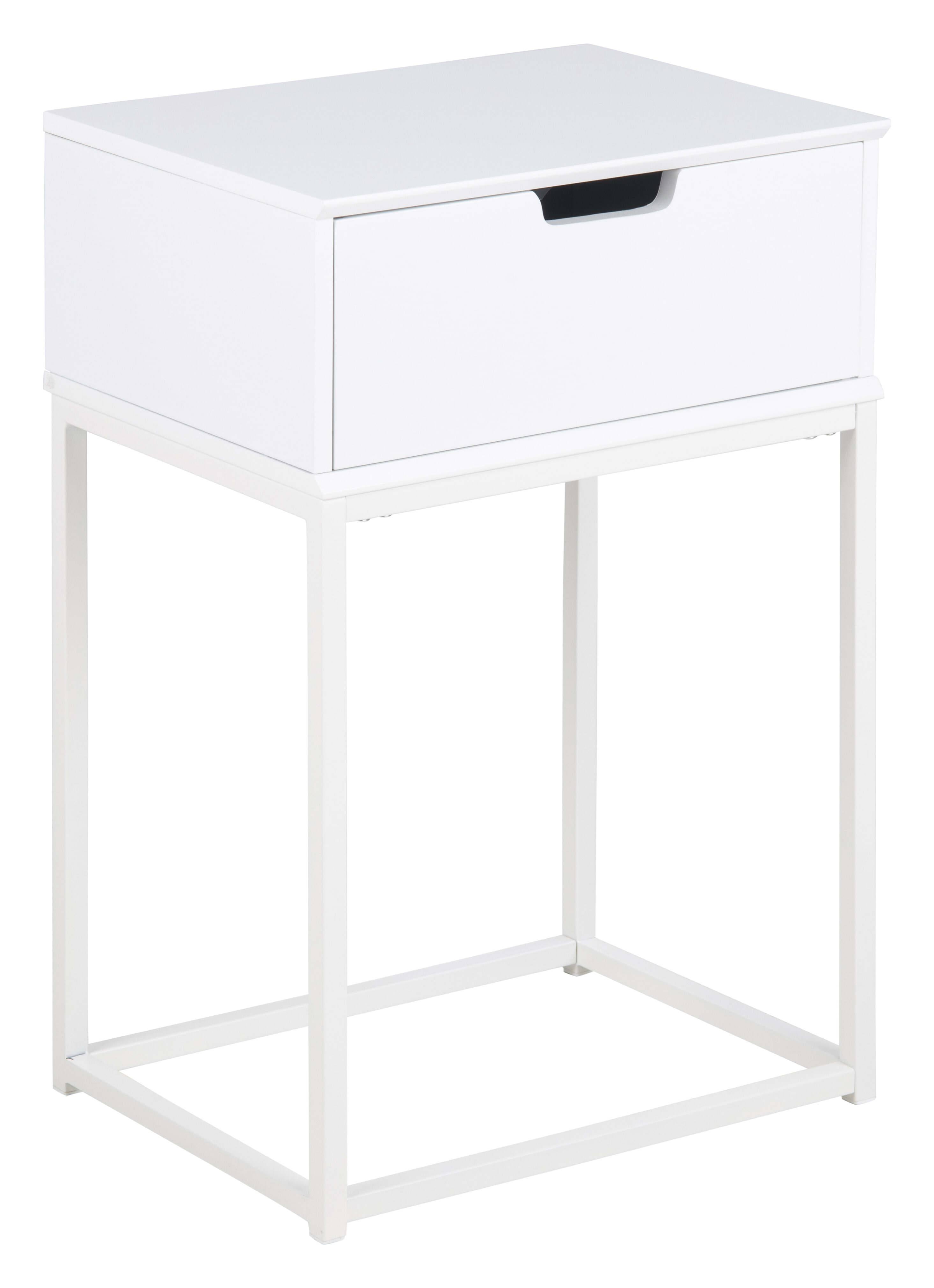 Bendt Nachtkastje 'Nathan' met 1 lade, kleur Wit