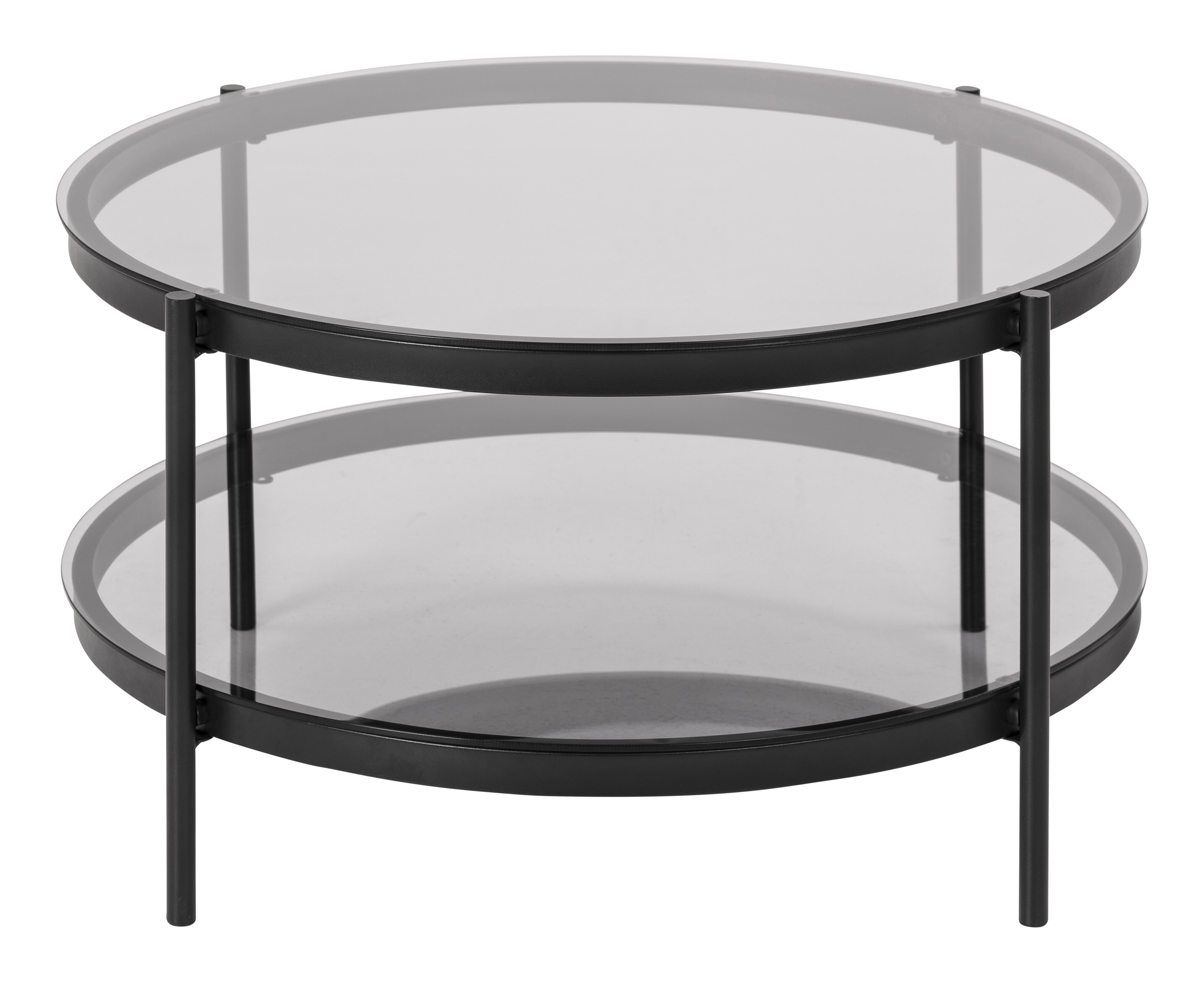 Bendt Ronde Glazen Salontafel 'Paw' 75cm, kleur zwart
