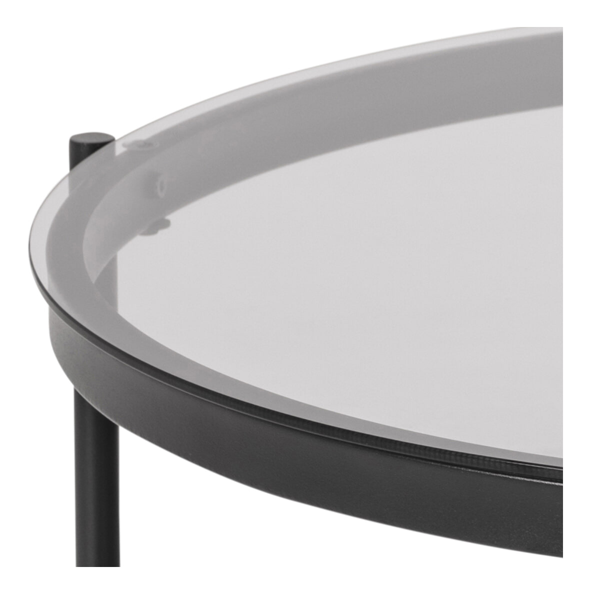 Bendt Ronde Glazen Salontafel 'Paw' 75cm, kleur zwart