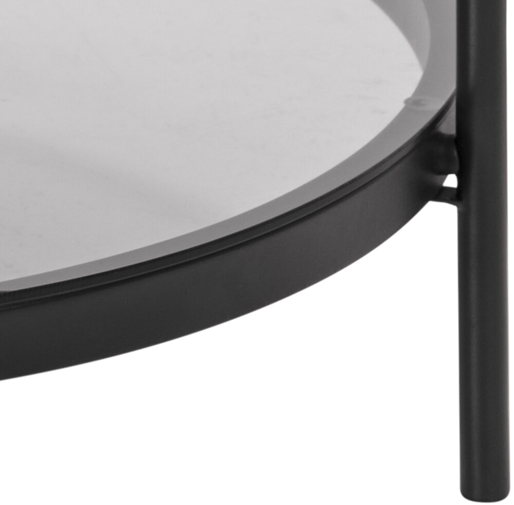 Bendt Ronde Glazen Salontafel 'Paw' 75cm, kleur zwart