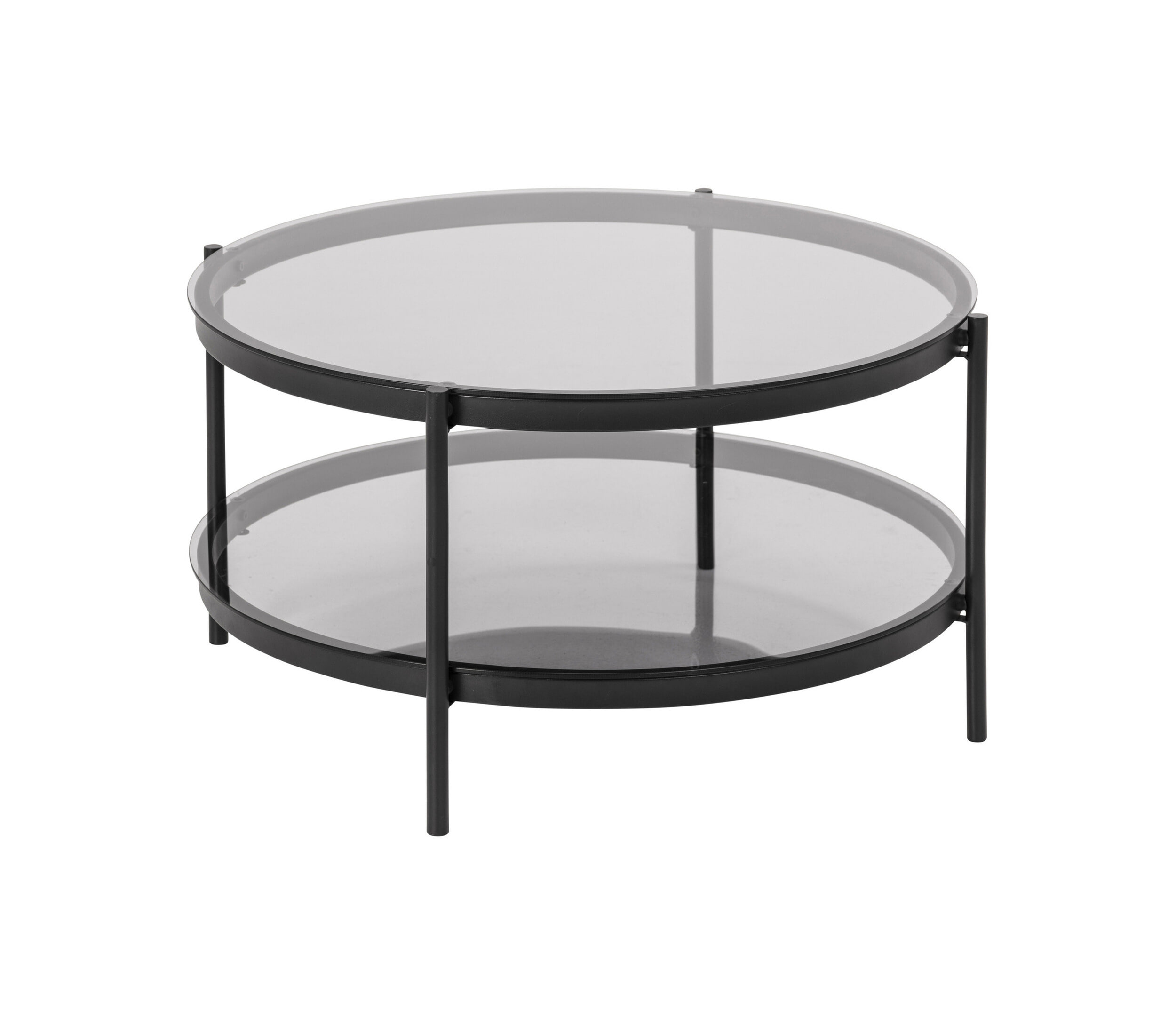 Bendt Ronde Glazen Salontafel 'Paw' 75cm, kleur zwart