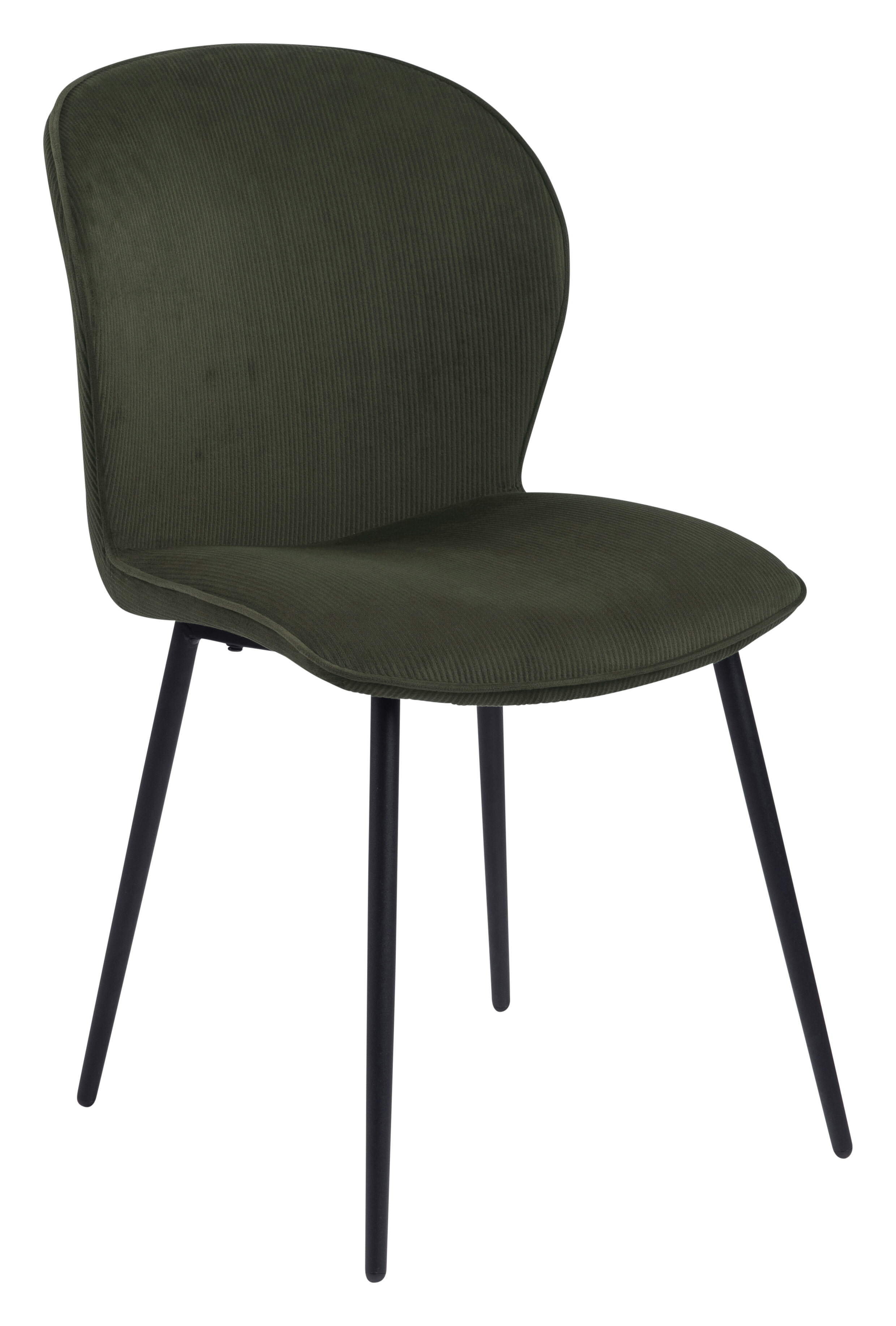 Sohome Eetkamerstoel - set van 2 - 'Kieonna' Rib, kleur Olive Green