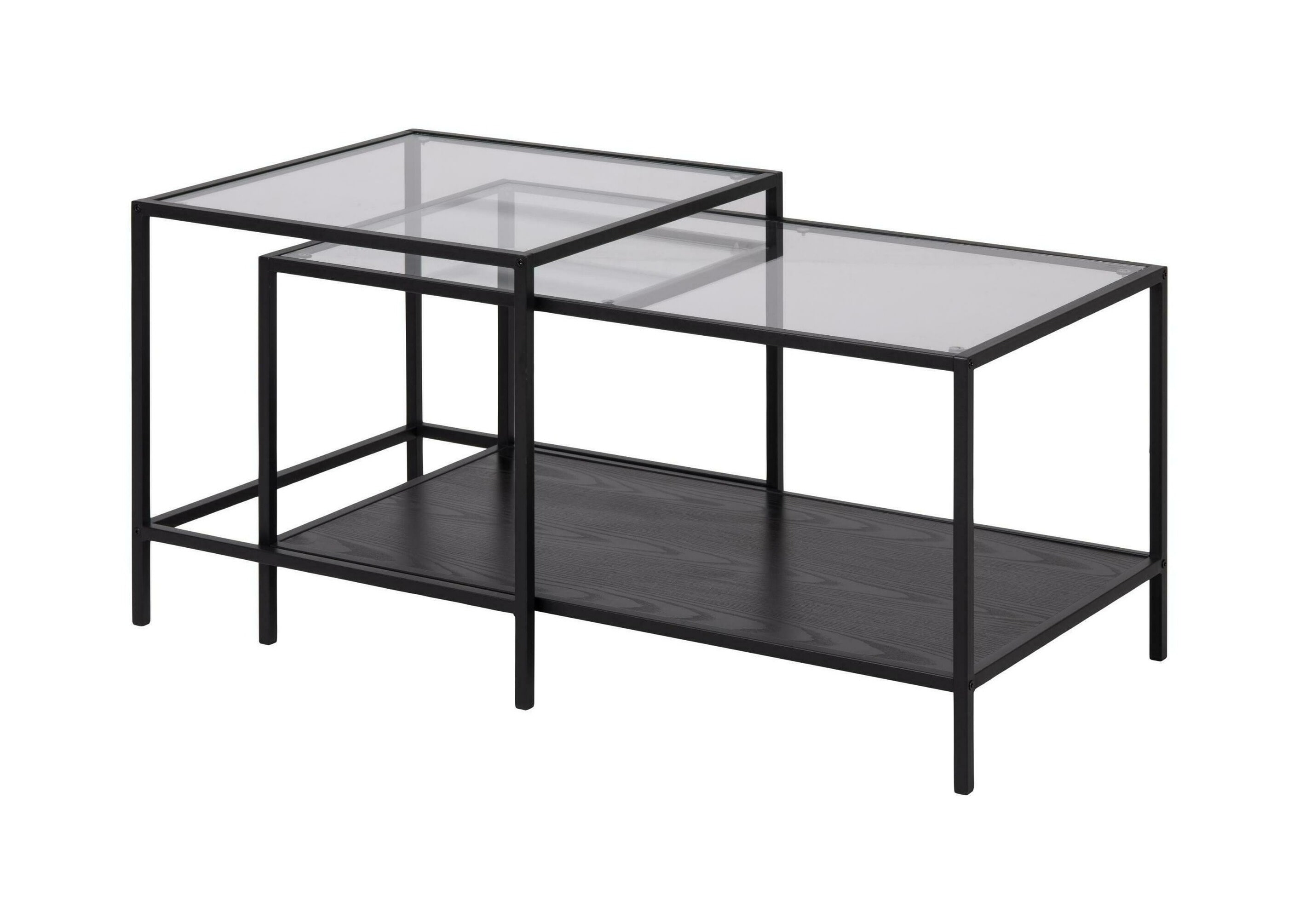 Sohome Salontafel 'Holger' Set van 2 stuks, Glas en metaal