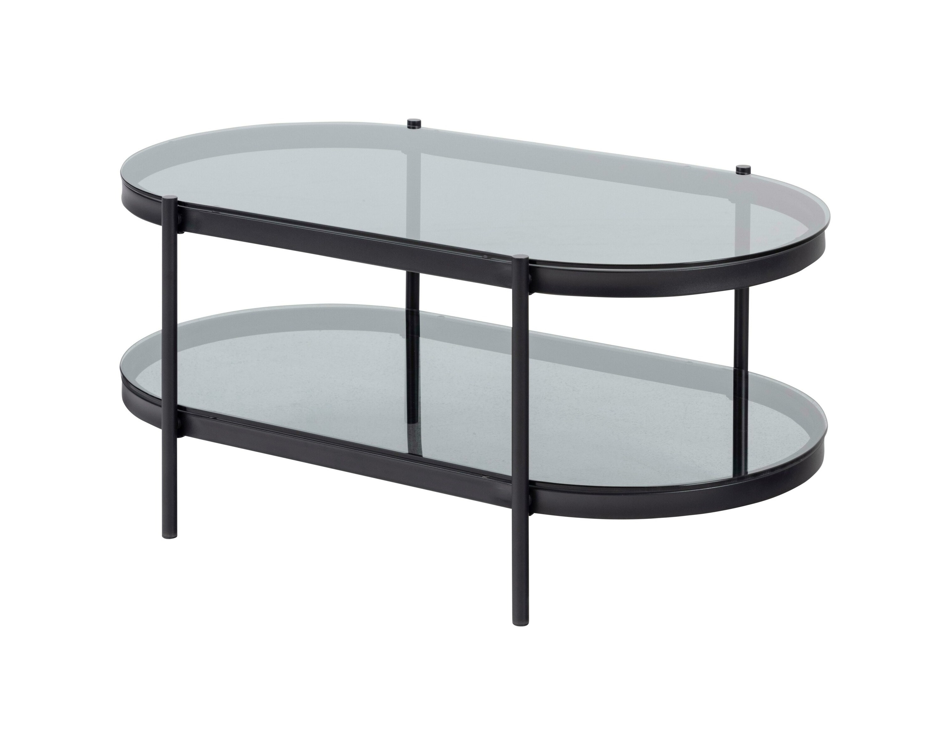 Bendt Ovale Glazen Salontafel 'Paw' 95 x 50cm, kleur Zwart