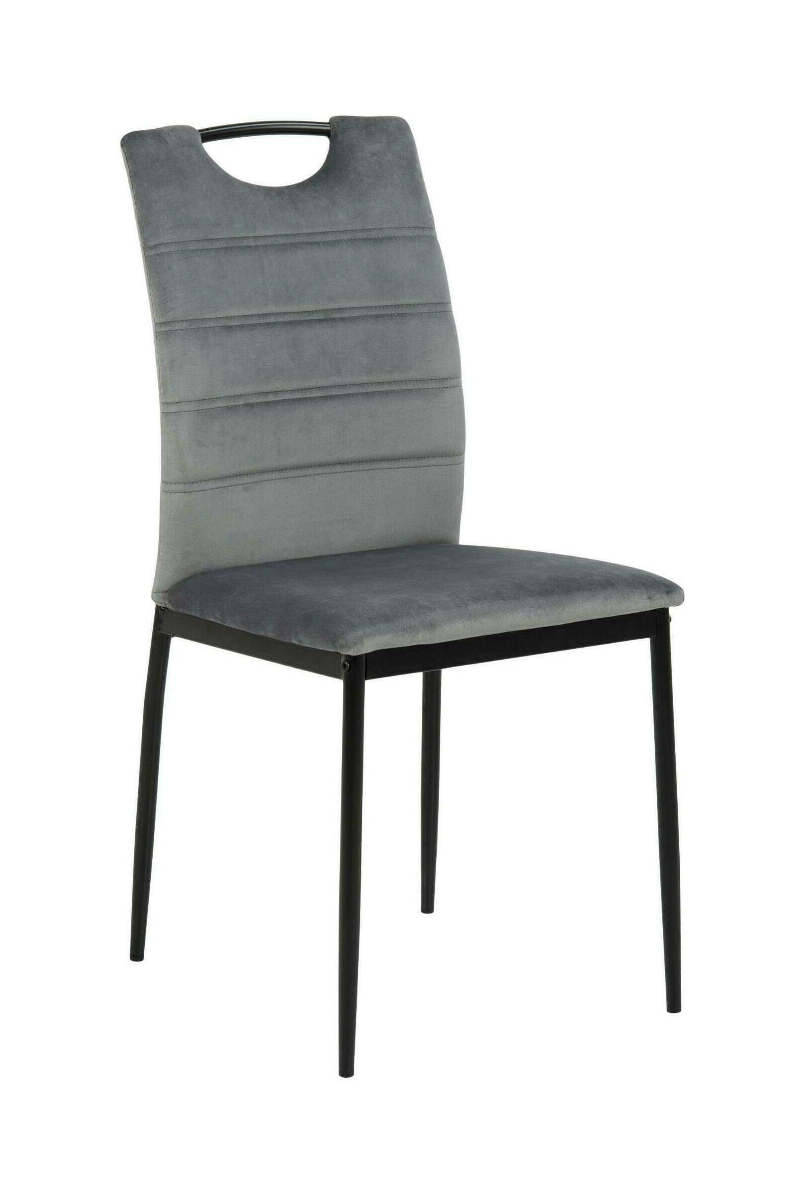 Sohome Eetkamerstoel - set van 4 - 'Dilana' Velvet, kleur Donkergrijs