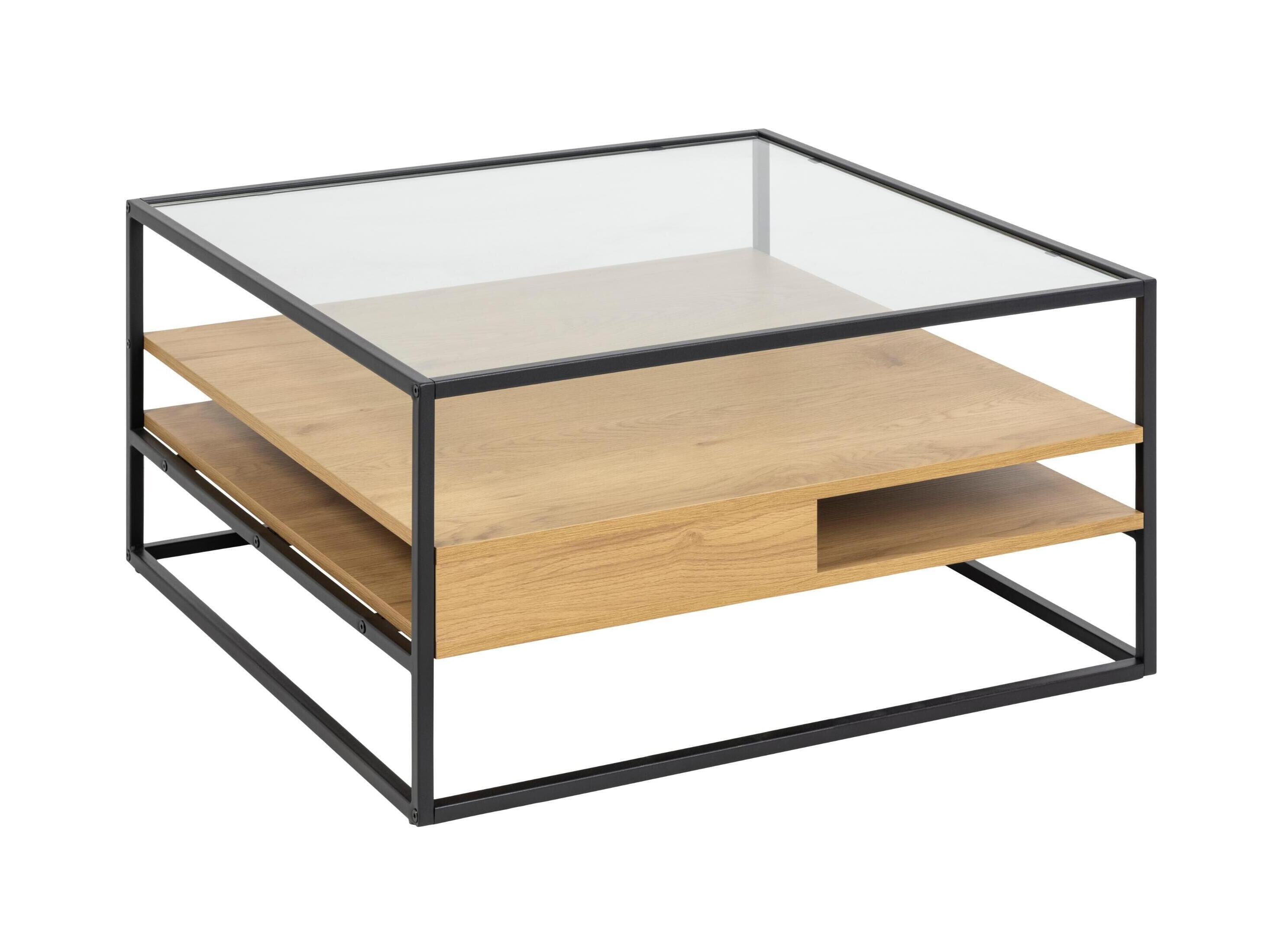 Sohome Salontafel Demitris - Eiken en glas - 80 x 80cm