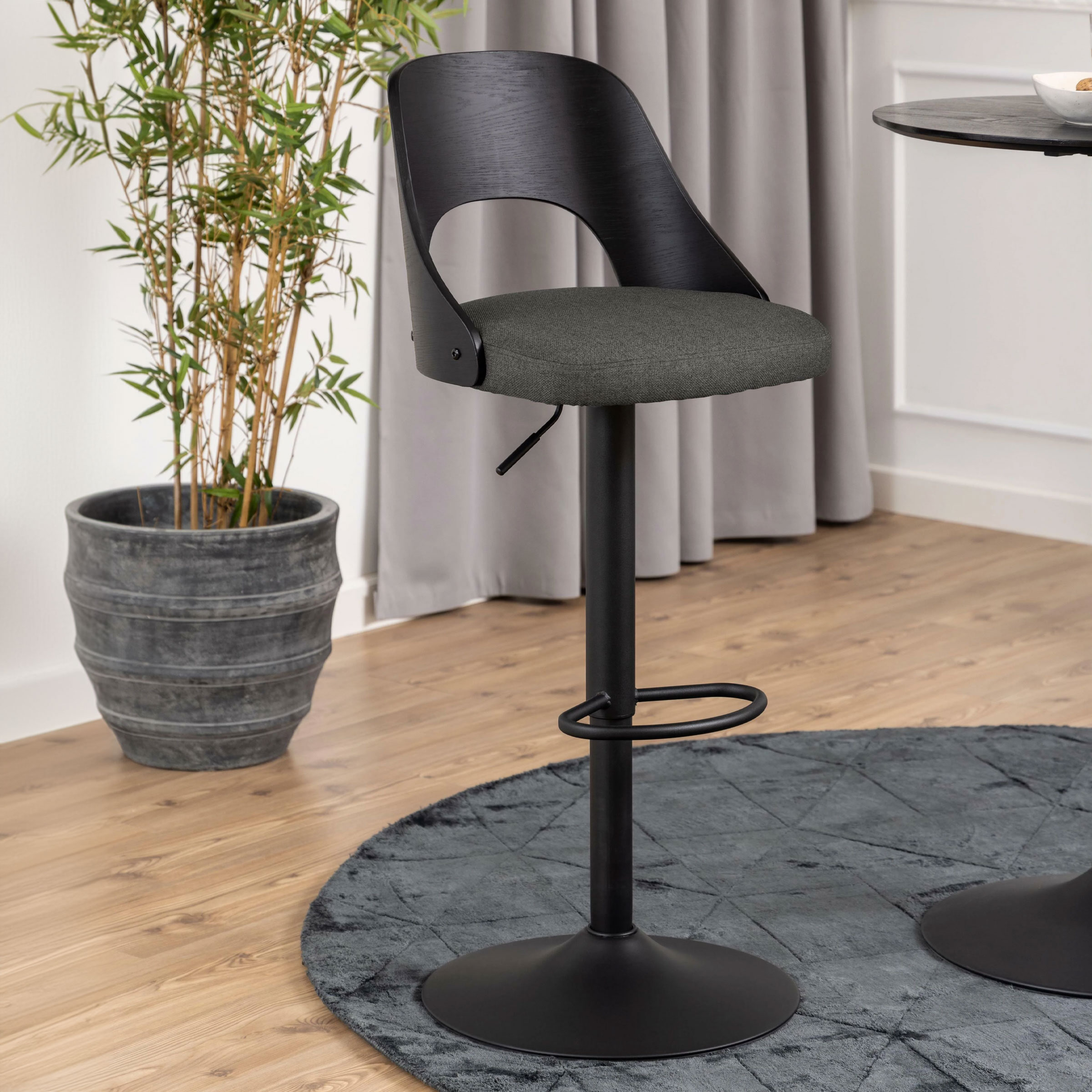 Sohome Draaibare Barkruk - set van 2 - 'Brendan' kleur Donkergrijs (zithoogte 62-84cm)