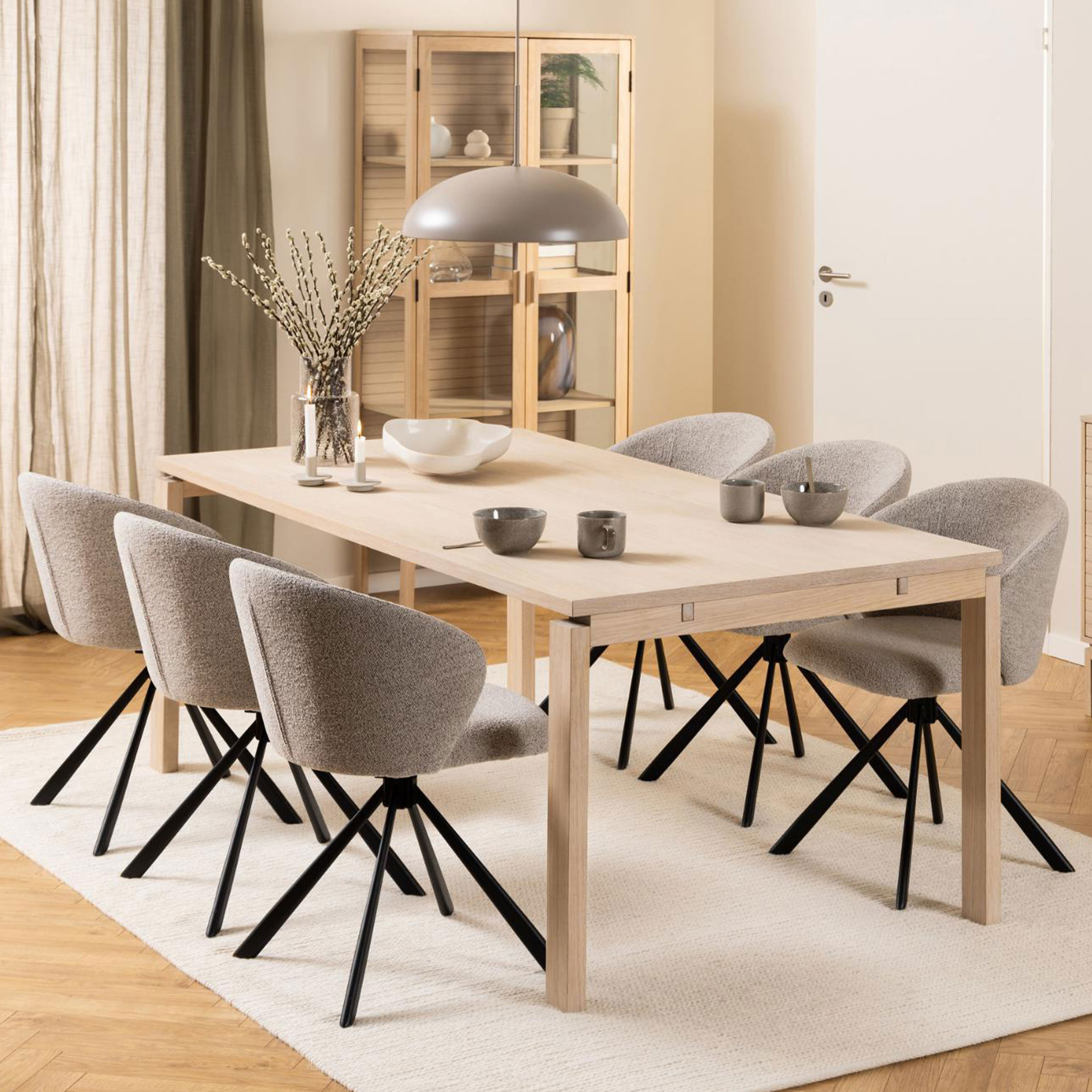 Bendt Uitschuifbare Eettafel Sharalyn Eiken, 200/250/300 x 100cm - Wit