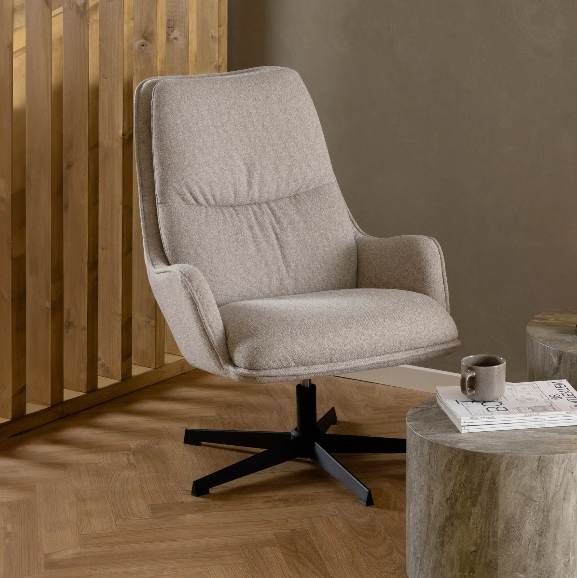 Bendt Draaifauteuil Damiano Stof - Beige