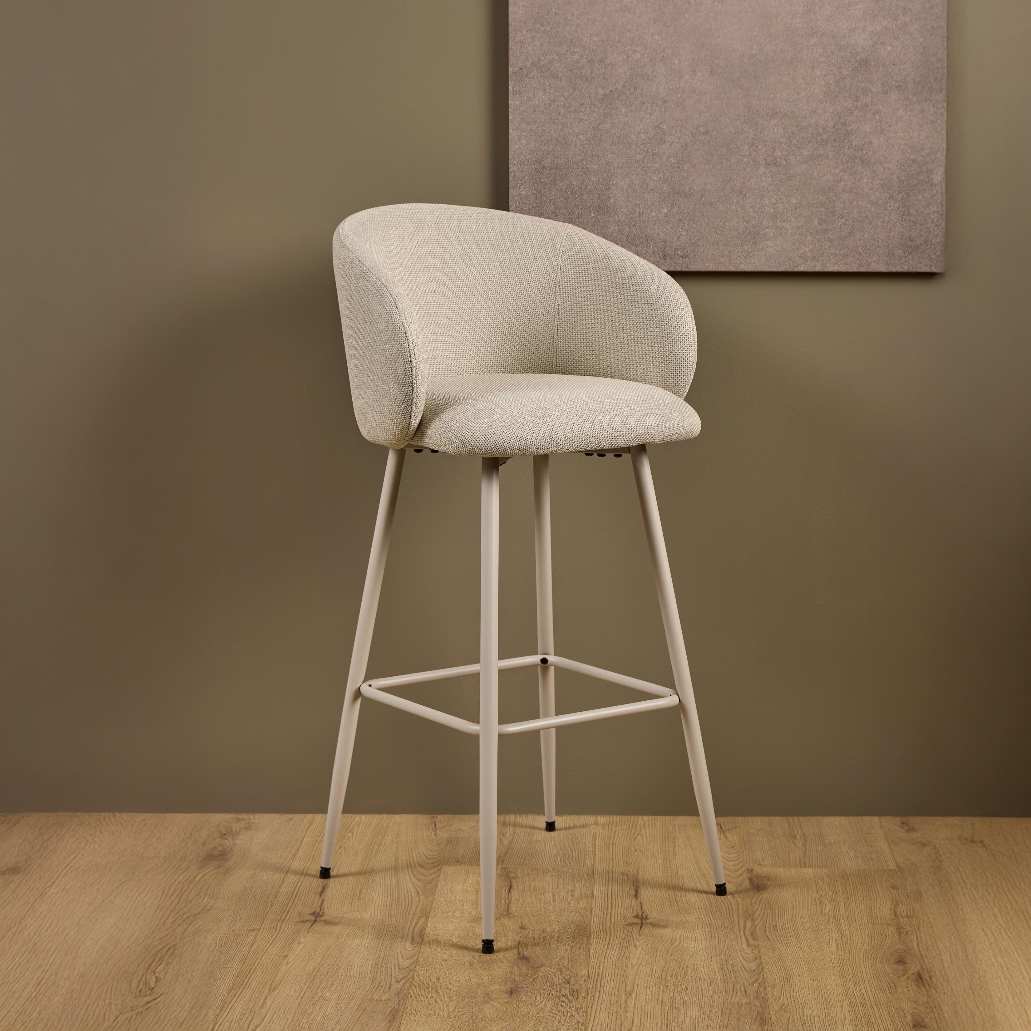 Bendt Barkruk 'Cristi' Stof, kleur Beige (zithoogte 78cm)