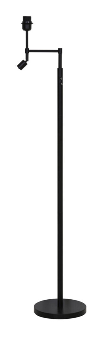 Light & Living Vloerlamp Montana Met LED - Mat Zwart (excl. kap) - Rond
