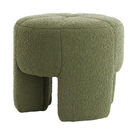 Light & Living Poef Batoemi Bouclé, Ø51cm - Donkergroen - Rond