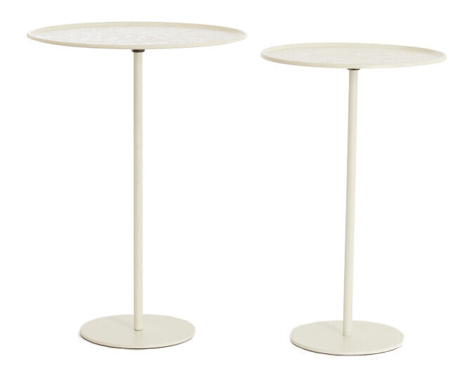 Light & Living Ronde Bijzettafel Lia Set van 2 stuks - Crème