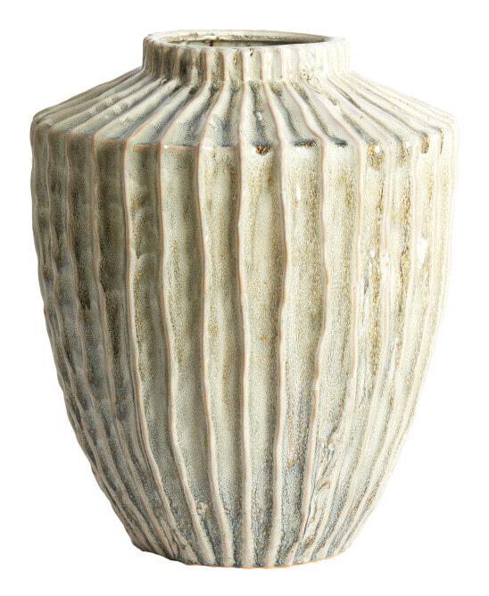 Light & Living Vaas Talea Keramiek, 40cm - Olijfgroen/Crème - Rond